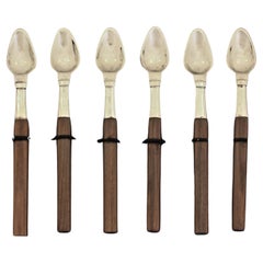 Juego de seis cucharas demitasse de plata de ley