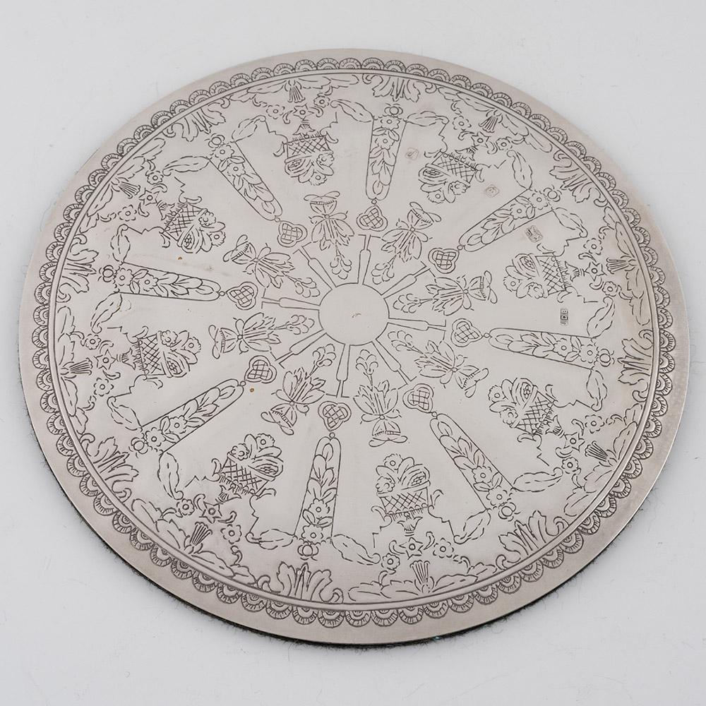 Satz von sechs Platzdeckchen aus Sterlingsilber London 1970 Rood of Burlington Arcade (Silber) im Angebot