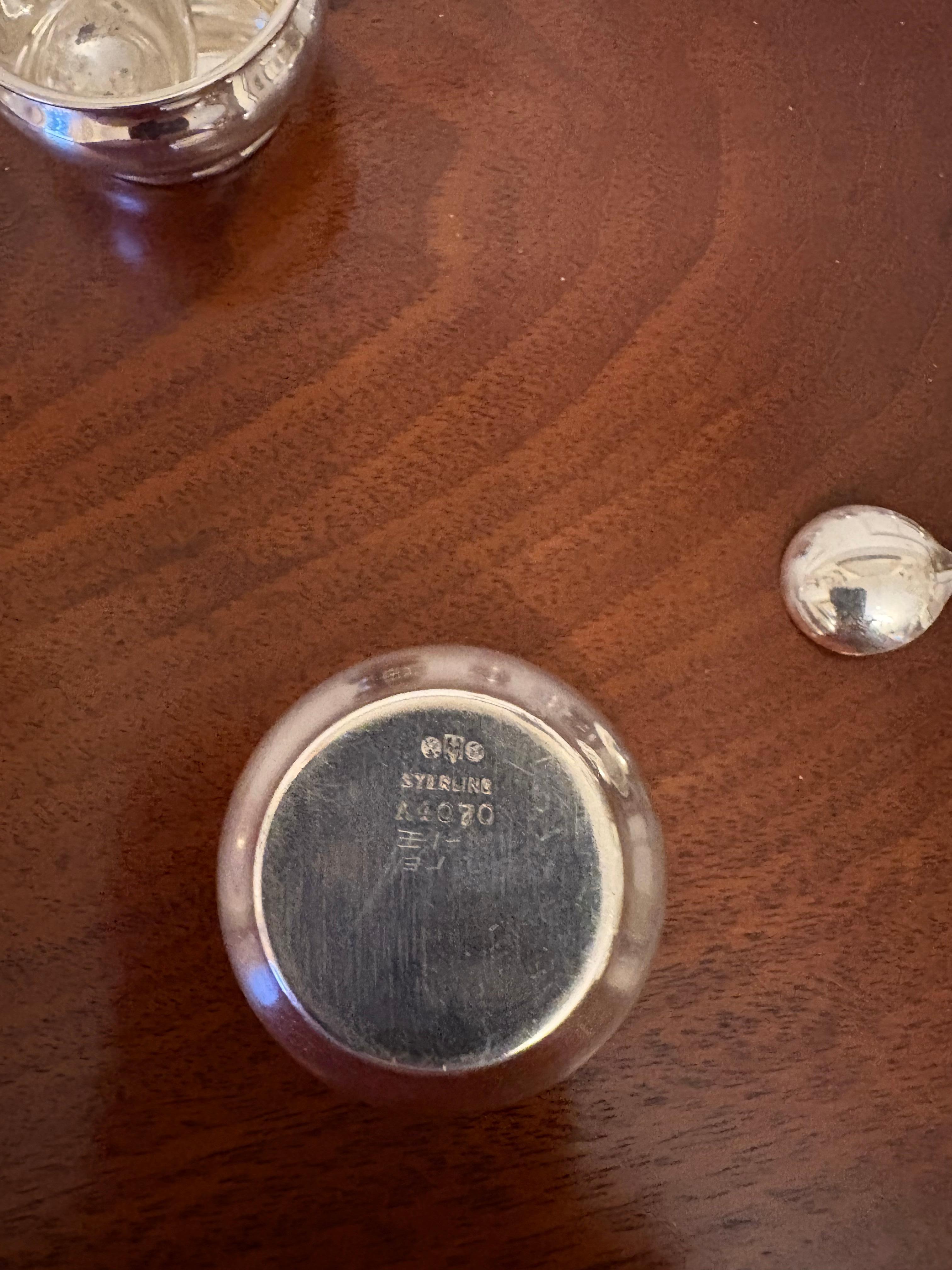 Set di sei saliere in argento sterling con cucchiai di Gorham, XX secolo In condizioni buone in vendita a Savannah, GA