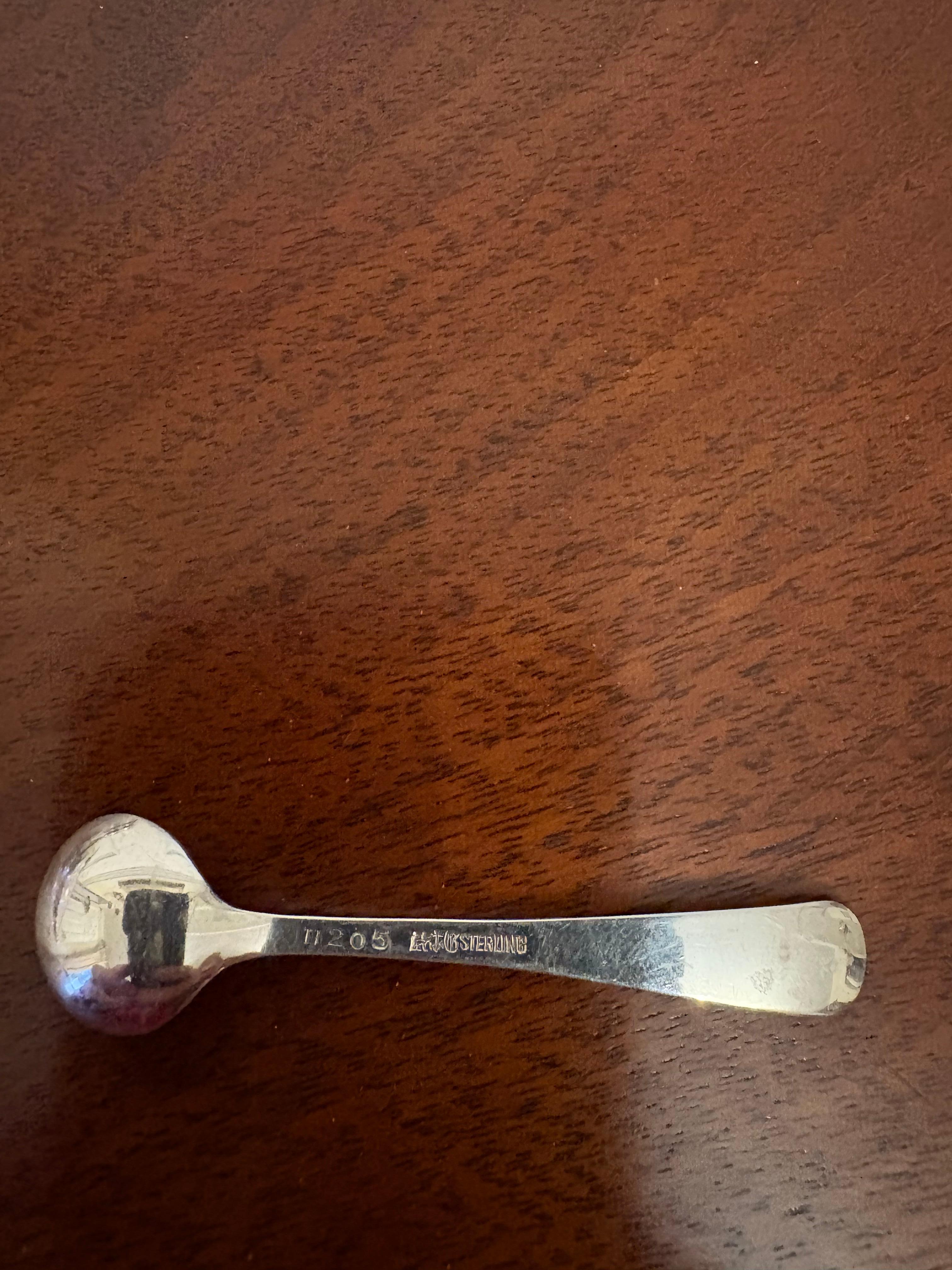 Argento 925 Set di sei saliere in argento sterling con cucchiai di Gorham, XX secolo in vendita