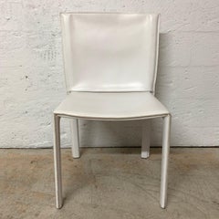 Ensemble de six chaises à manger en cuir piqué de Grazzi et Bianchi pour Pellizzoni