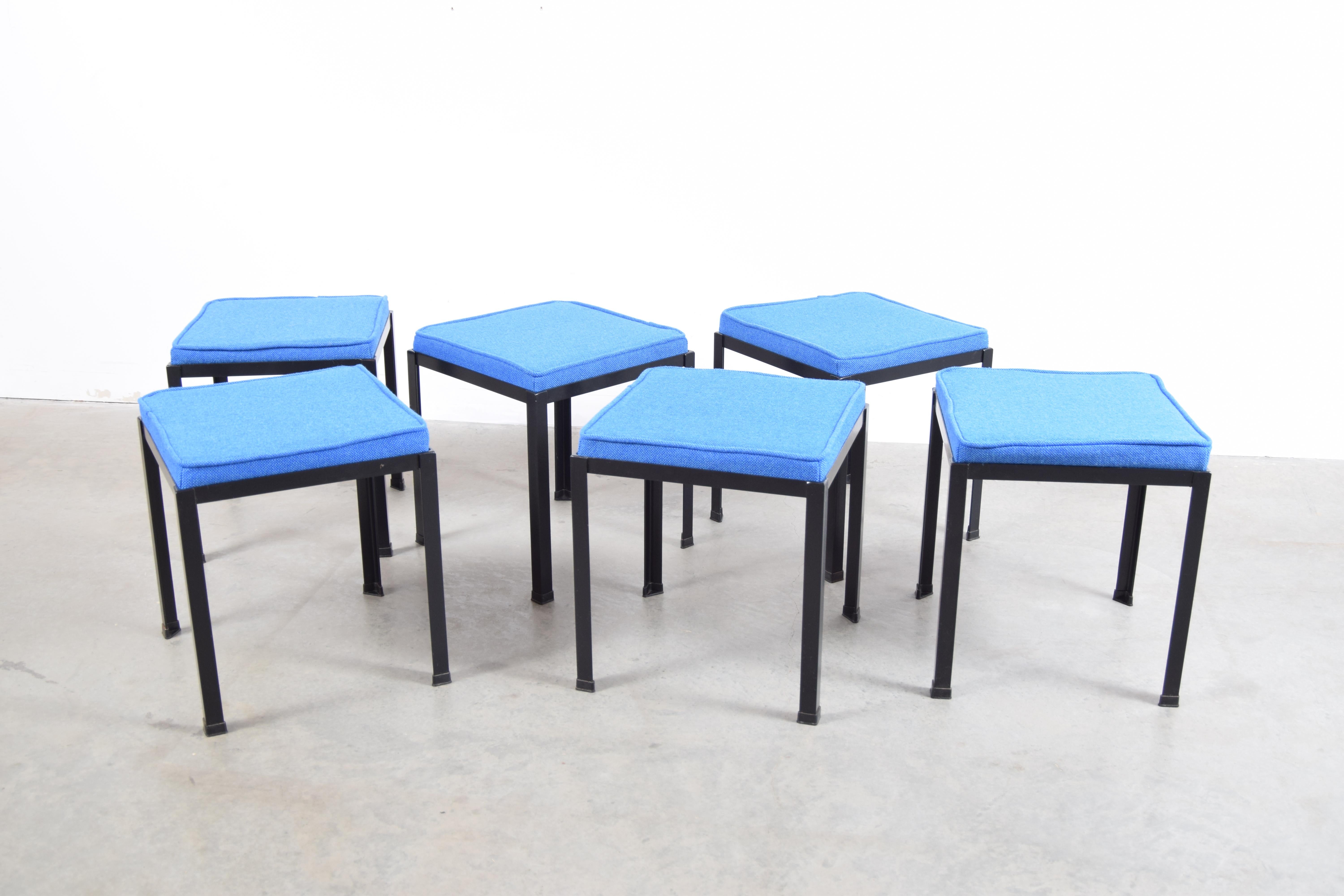 Mid-Century Modern Set of Six Stools by Danny Ho Fong For Sale