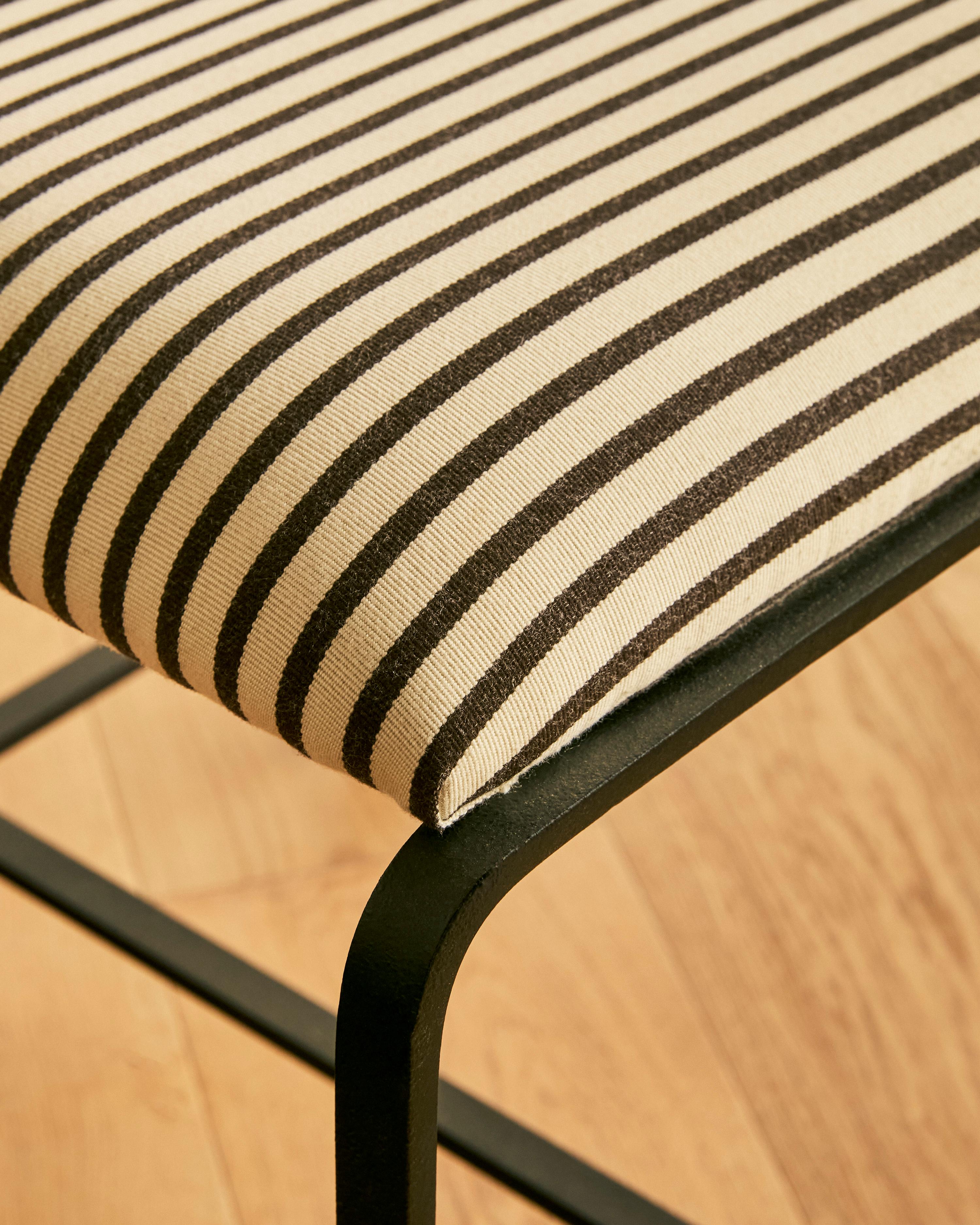 Set of Six Striped Iron Dining Chairs en vente 7