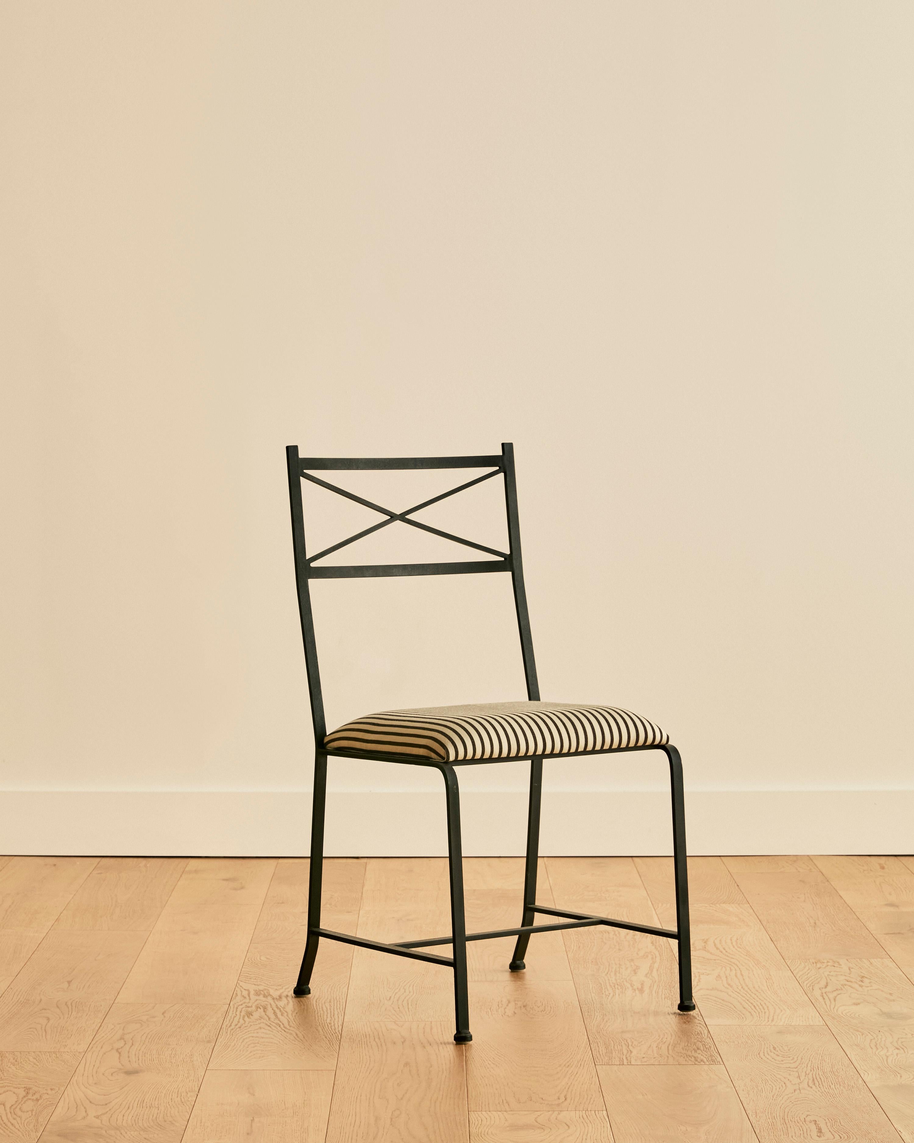 Set of Six Striped Iron Dining Chairs en vente 2