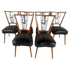 Set of Six Stylish Italian Dining Chairs