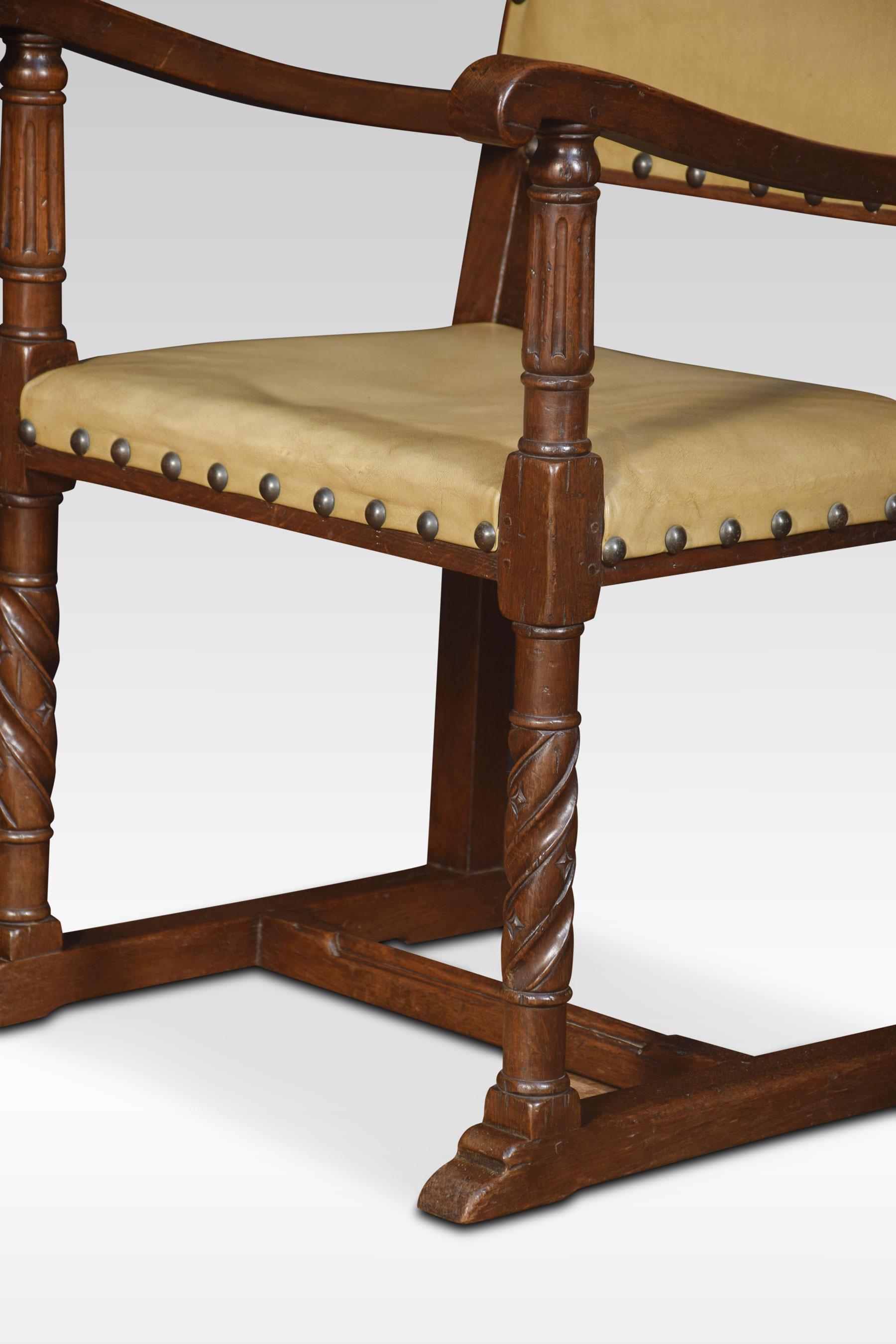 20th Century Set of Six Substantial Oak Dining Chairs