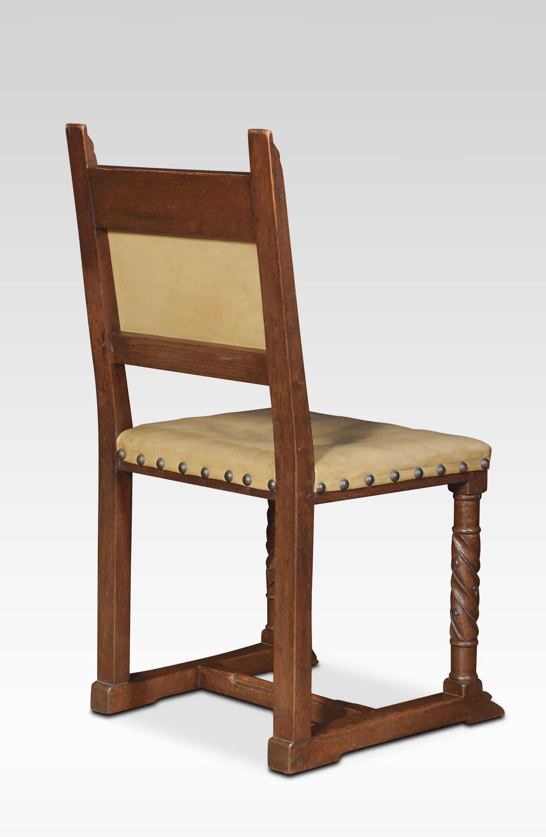 Set of Six Substantial Oak Dining Chairs 1