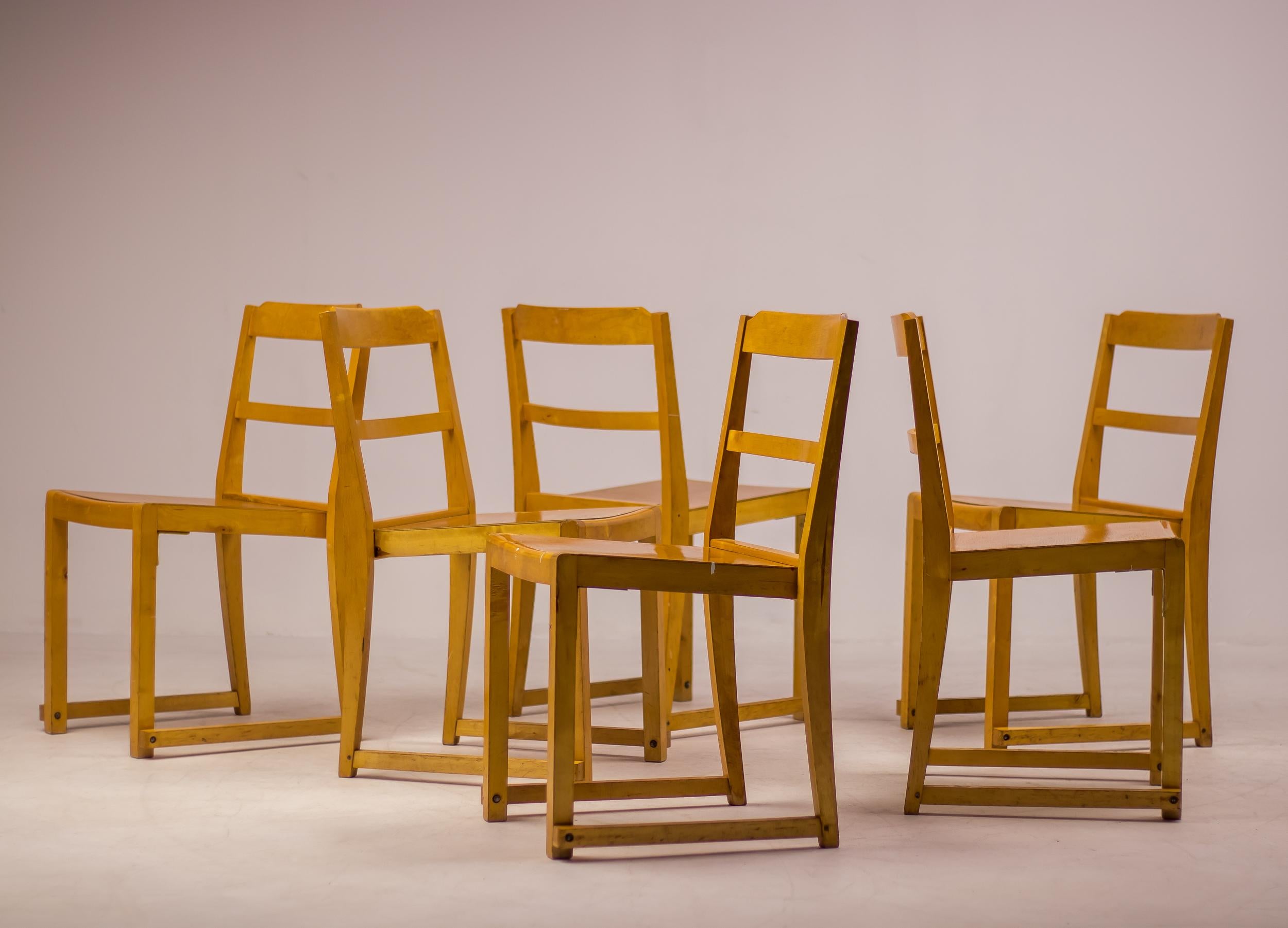 Set of Six Sven Markelius 'Orchestra' Chairs For Sale 2