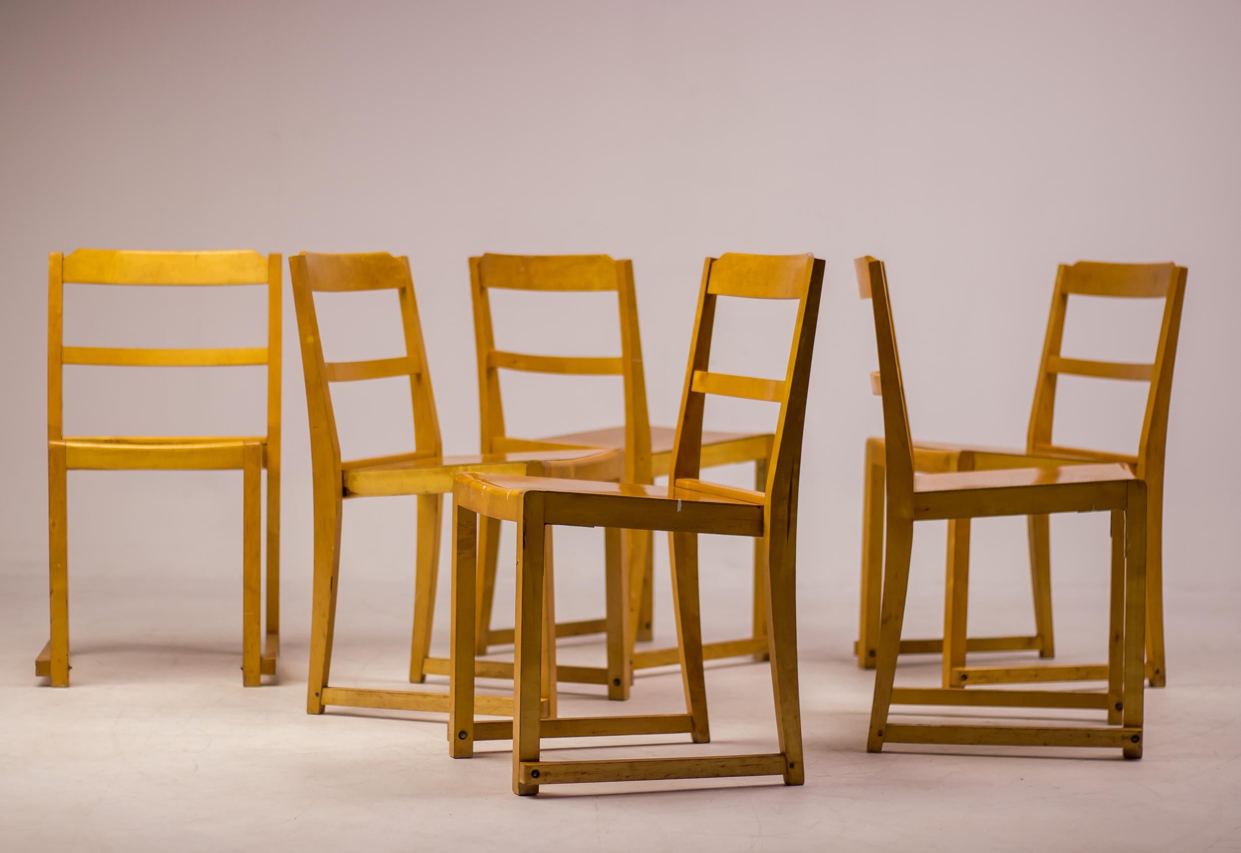 Set of Six Sven Markelius 'Orchestra' Chairs In Good Condition For Sale In Dronten, NL