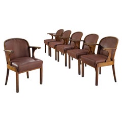Set of Six Swedish Dining Chairs in Oak 