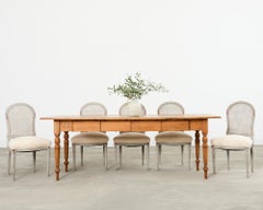 Set of Six Swedish Gustavian Style Painted Cane Dining Chairs