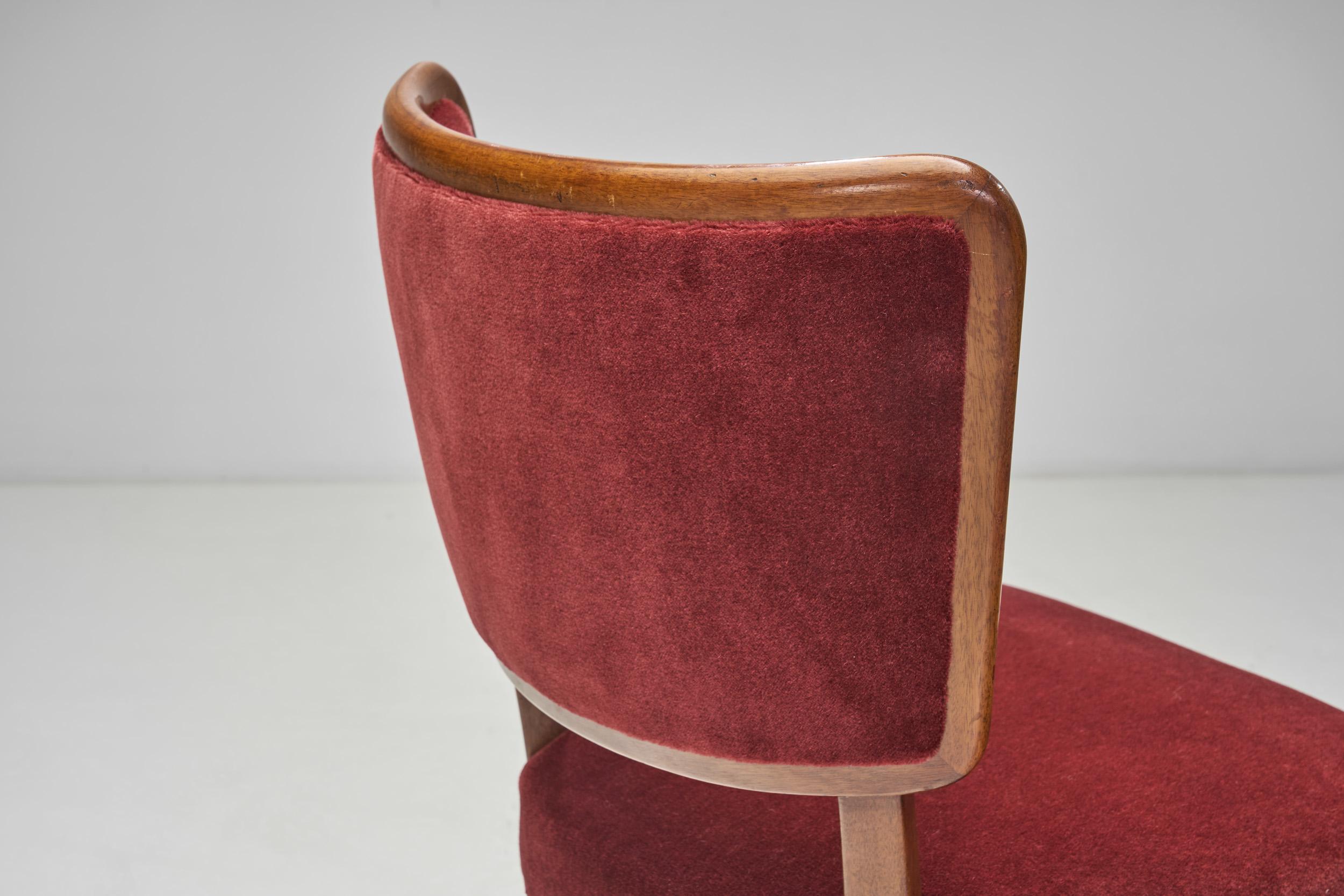Satz von sechs modernen schwedischen gepolsterten Esszimmerstühlen, schwedisch, 1950er Jahre im Zustand „Gut“ im Angebot in Utrecht, NL