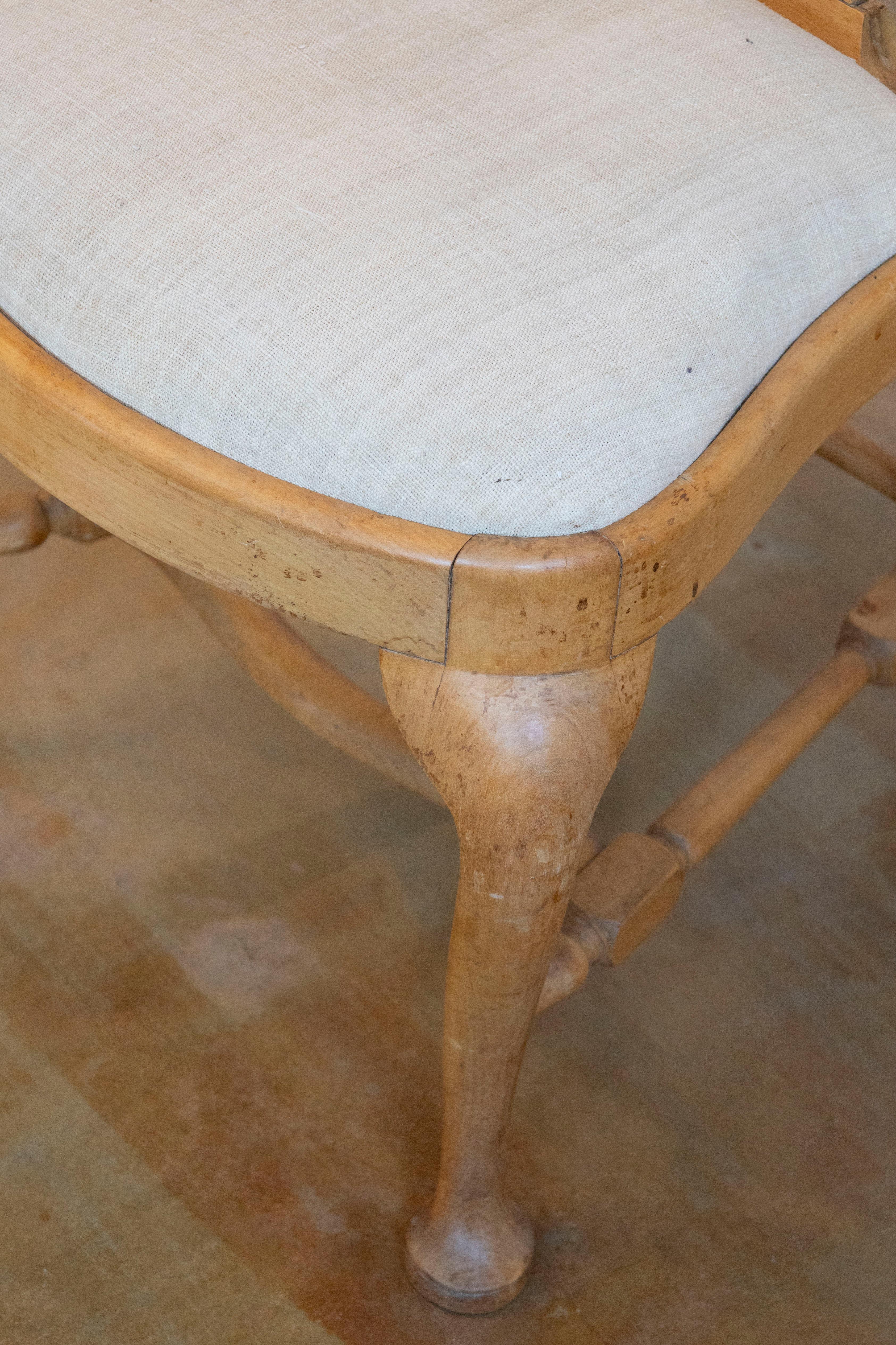 Set of Six Swedish Rococo Style 1890s Dining Room Side Chairs with Carved Splats 2