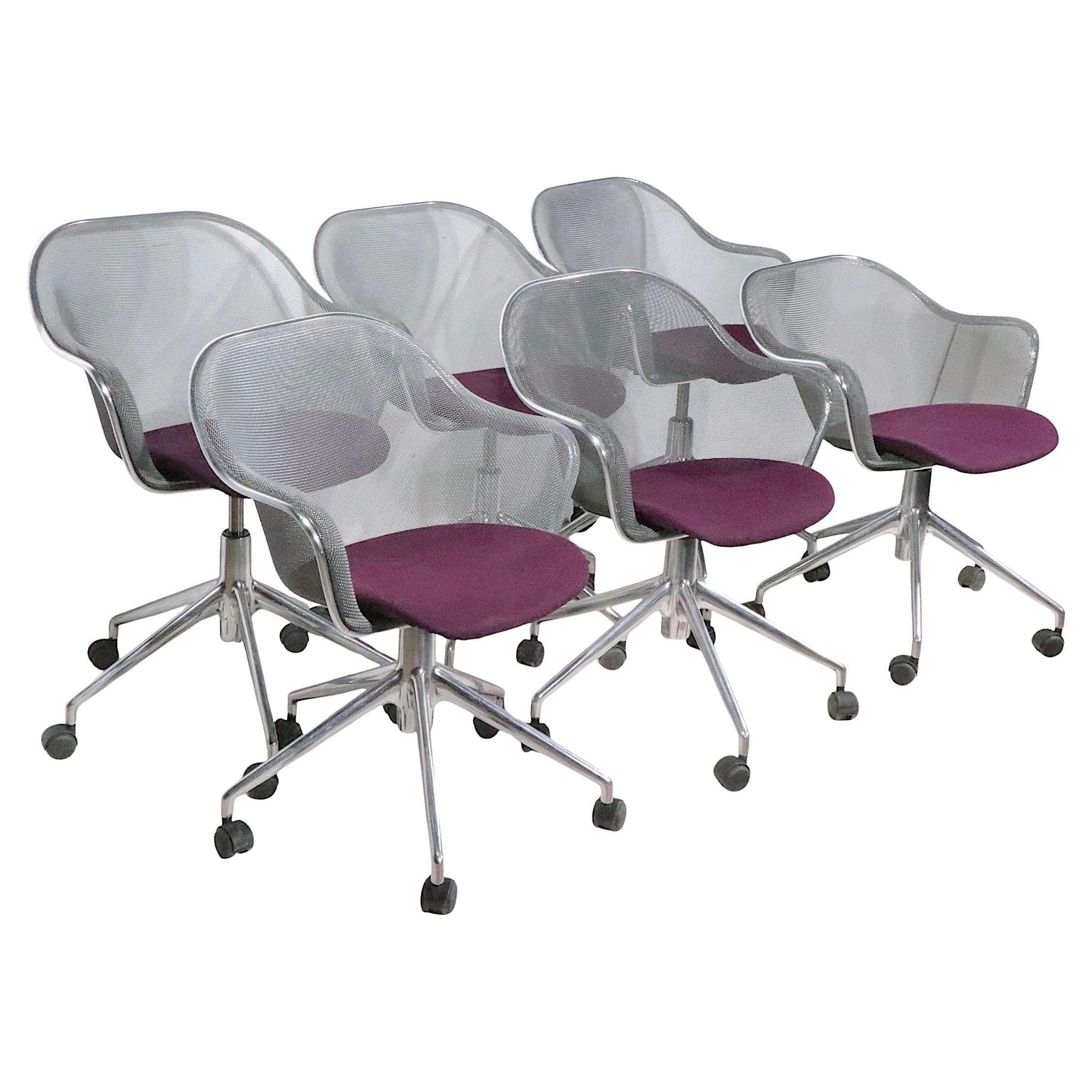 Set of Six Swivel Luta Chairs designed by Antonio Citterio for B&B Italia c 2016