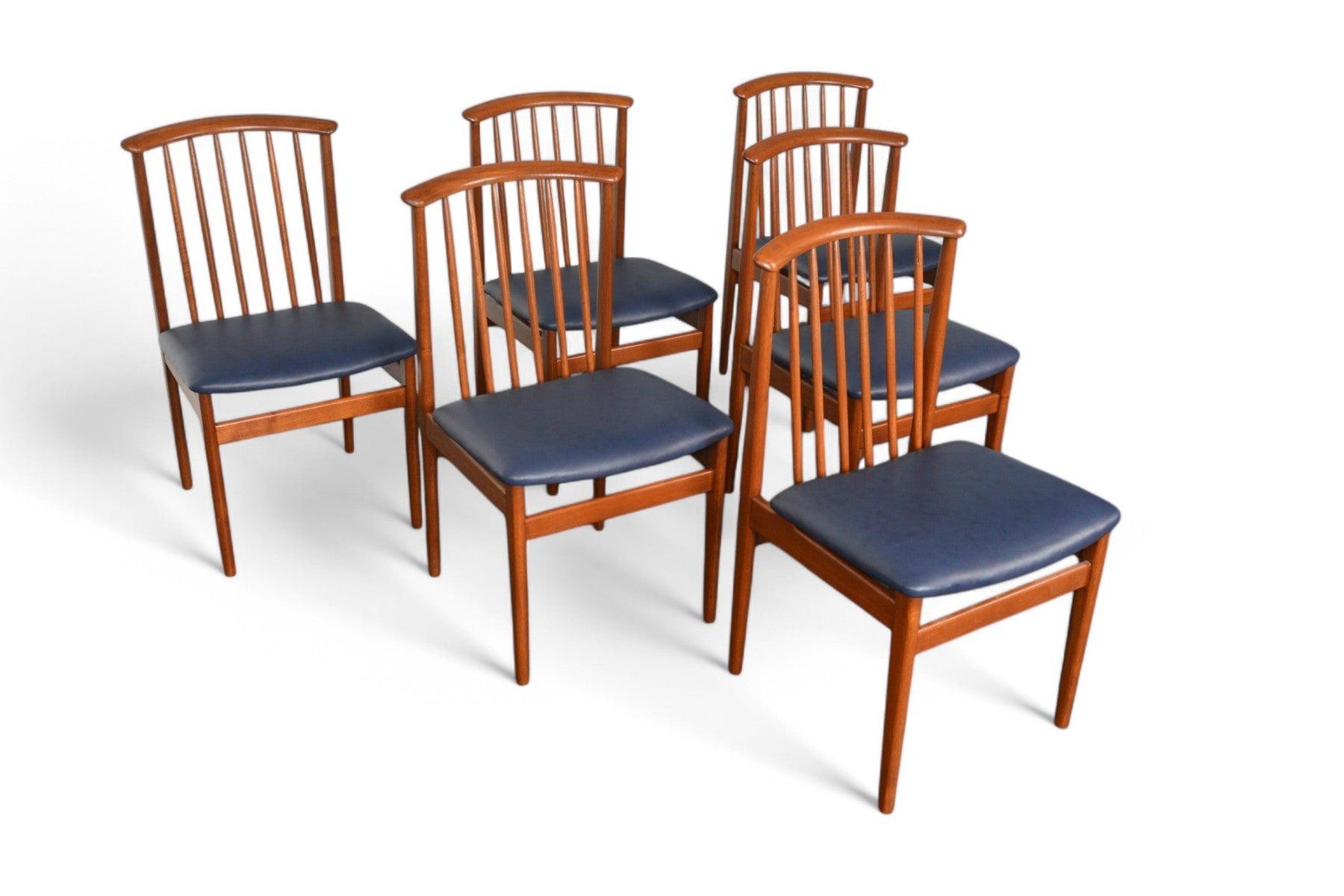 Set di sei sedie da pranzo con schienale a fuso Sylve Stenquist in teak in vendita 3