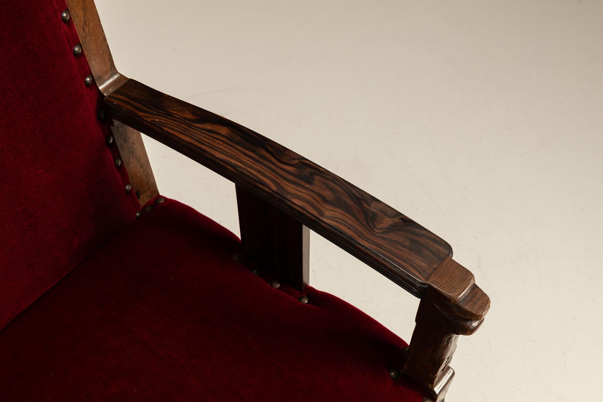 Ensemble de six chaises de salle à manger 't Woonhuys, école d'Amsterdam, années 1920 en vente 1