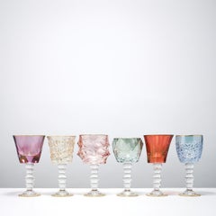 Set of Six Tall Assorted Chalices