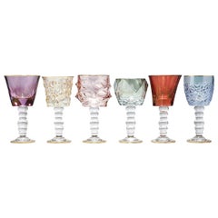 Set of Six Tall Assorted Chalices