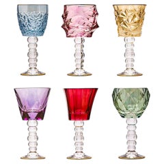 Set of Six Tall Assorted Chalices