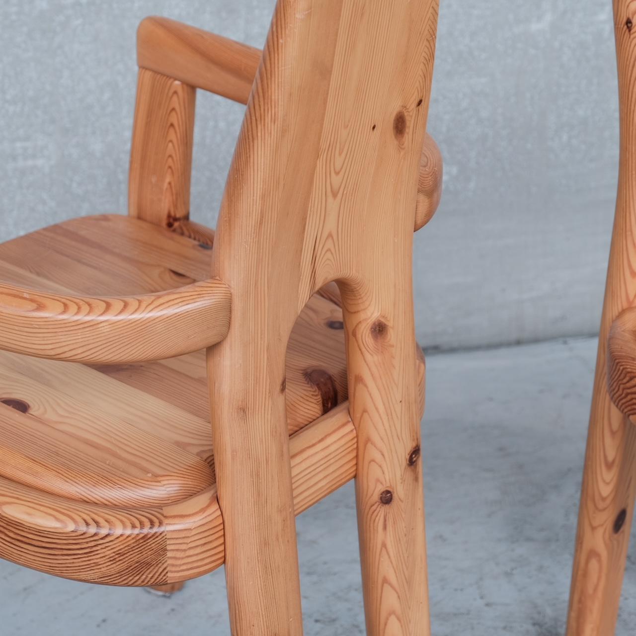 Set of Six Tall Danish Pine Mid-Century Dining Chairs 3