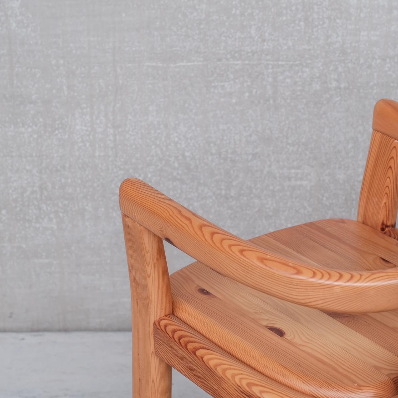 Set of Six Tall Danish Pine Mid-Century Dining Chairs 4