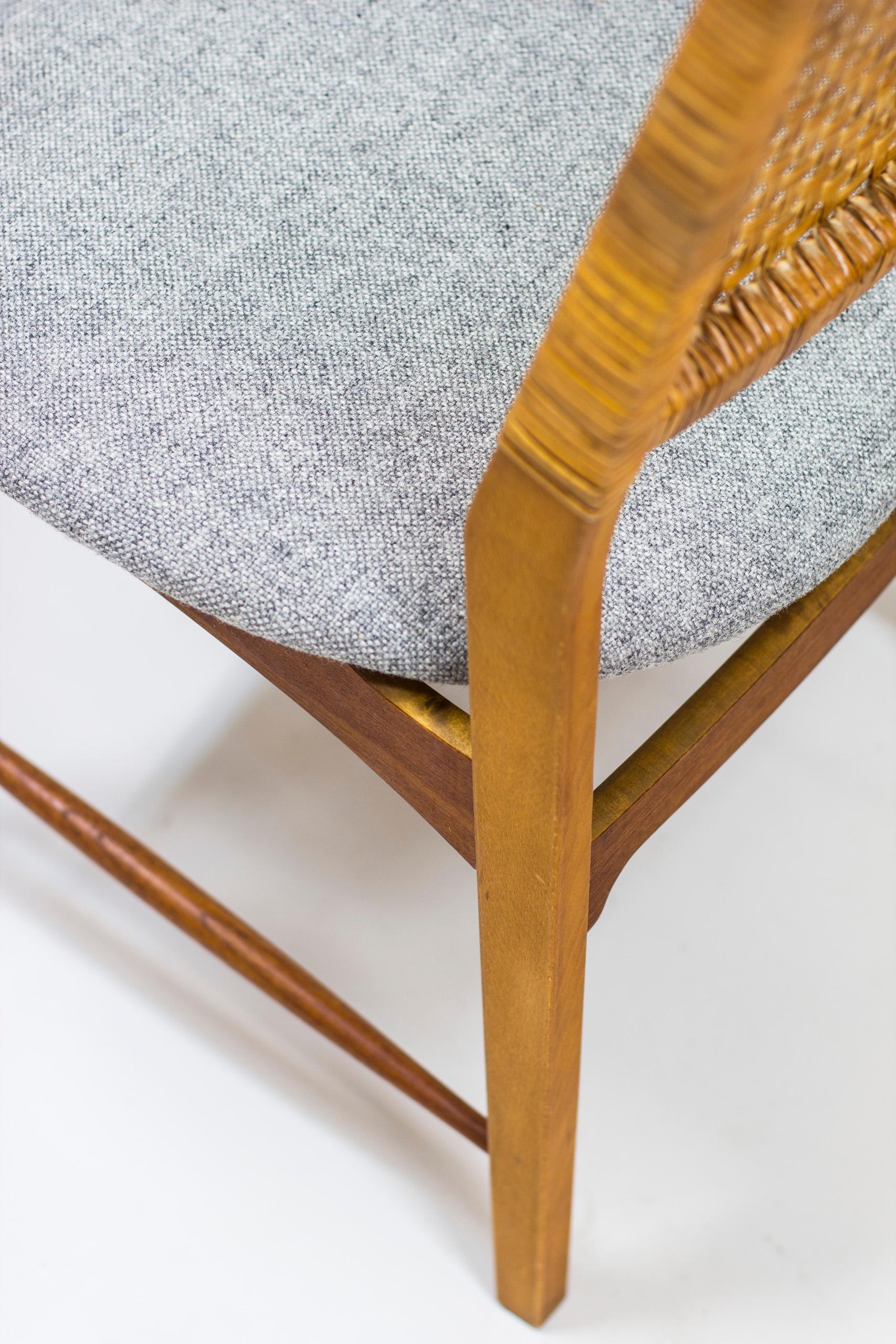 Set of Six Teak and Rattan Dining Chairs by Alfred Sand, Norway, 1950s 2