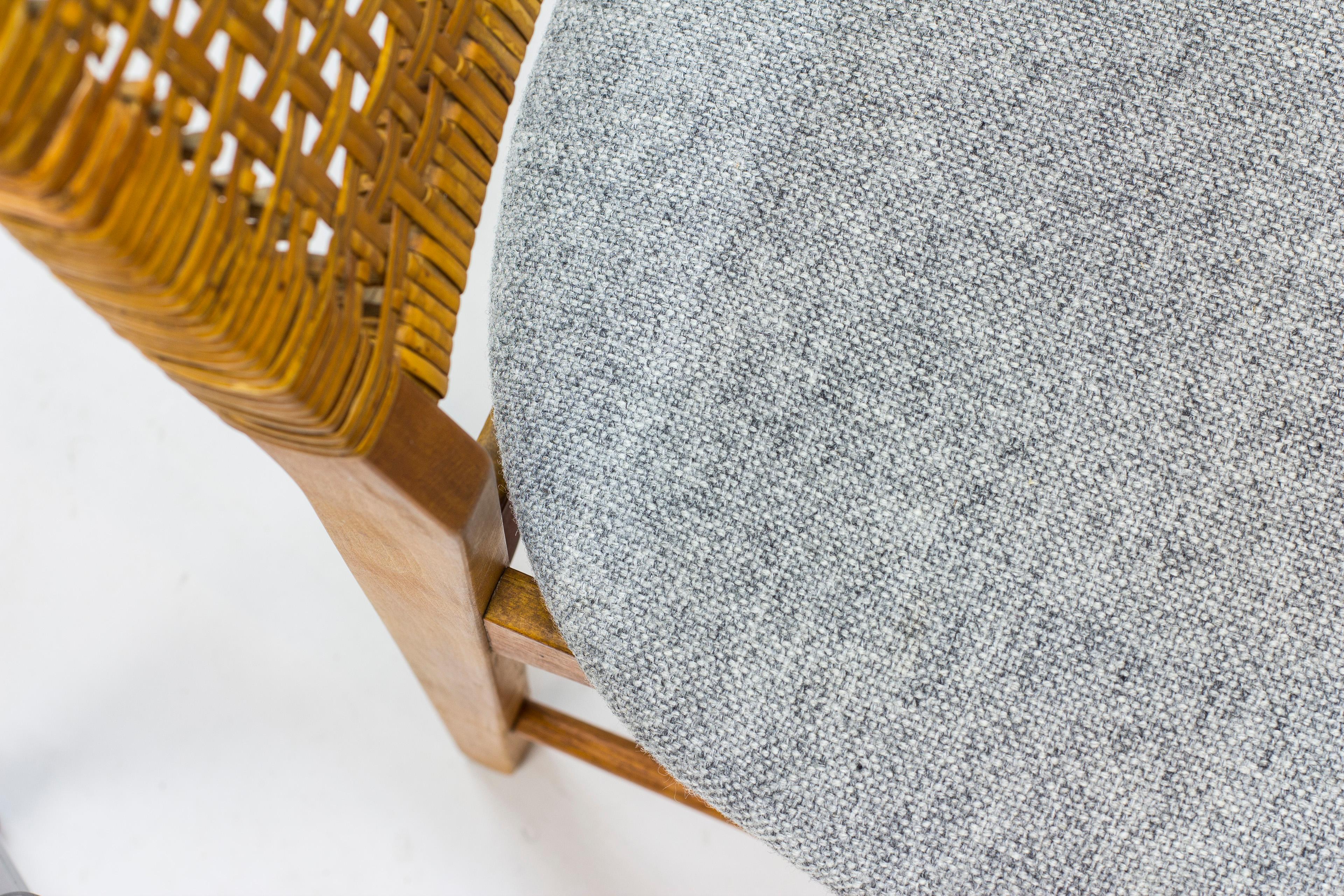 Set of Six Teak and Rattan Dining Chairs by Alfred Sand, Norway, 1950s 1