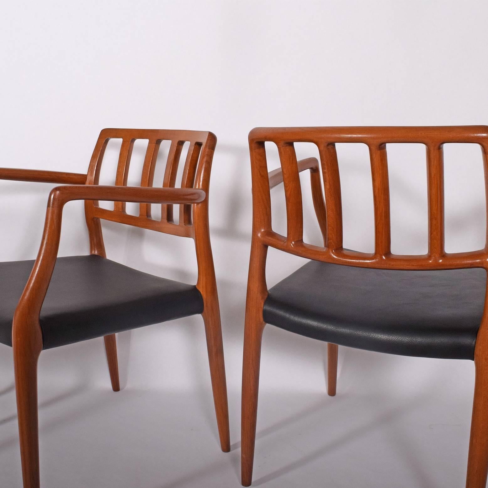Set of Six Teak Armchairs Design by Niels O. Moller In Good Condition For Sale In Hudson, NY