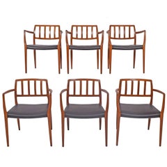 Set of Six Teak Armchairs Design by Niels O. Moller