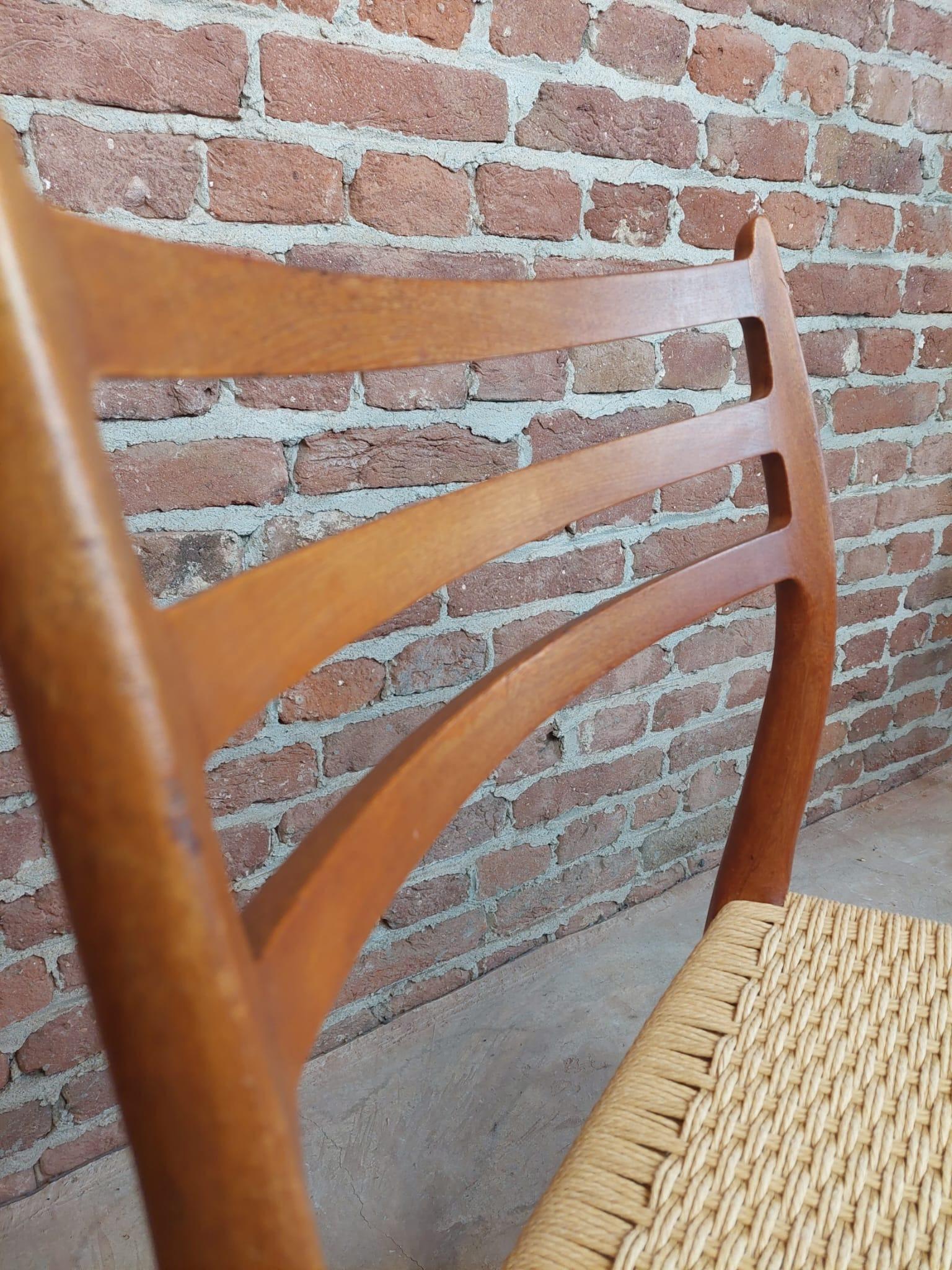 Set of Six Teak Chairs, Nils Otto Møller for J L Møllers Møbelfabrik, 1960 In Good Condition In Torino, IT
