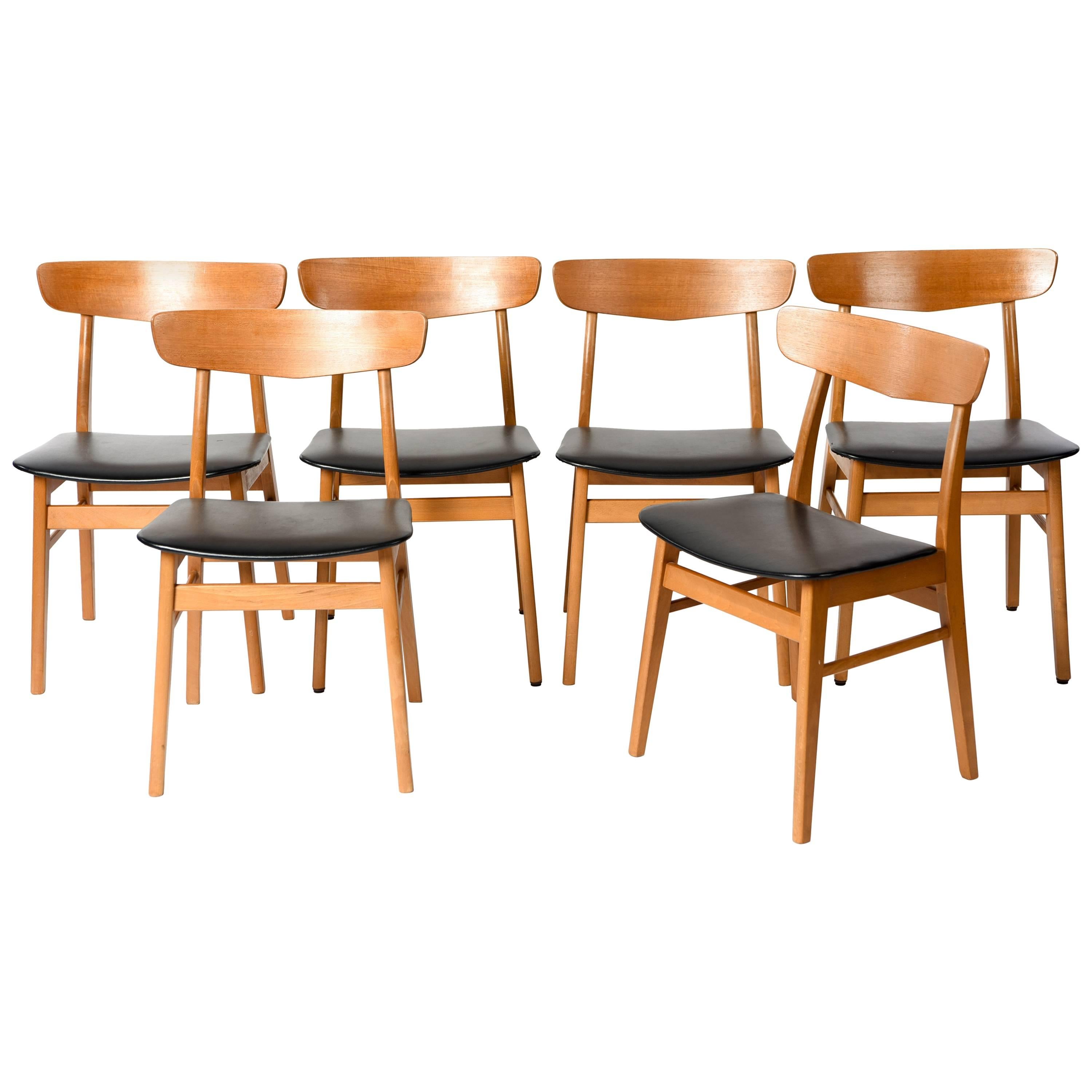 Set of Six Teak Chairs, SAX, Denmark, 1960