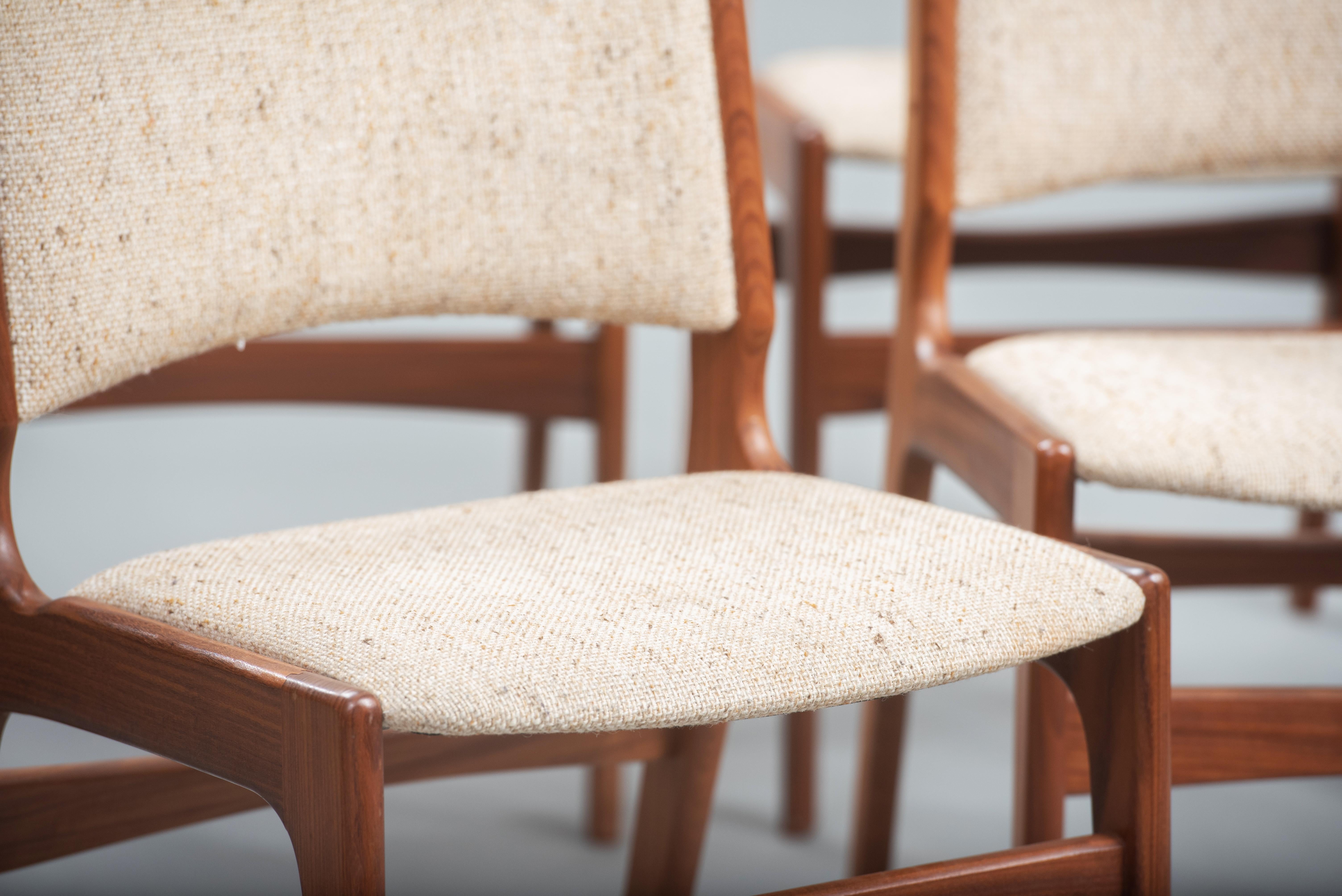 Set of Six Teak Danish chairs model 89 by Erik Buch for Anderstrup Møbelfabrik In Good Condition In Porto, PT