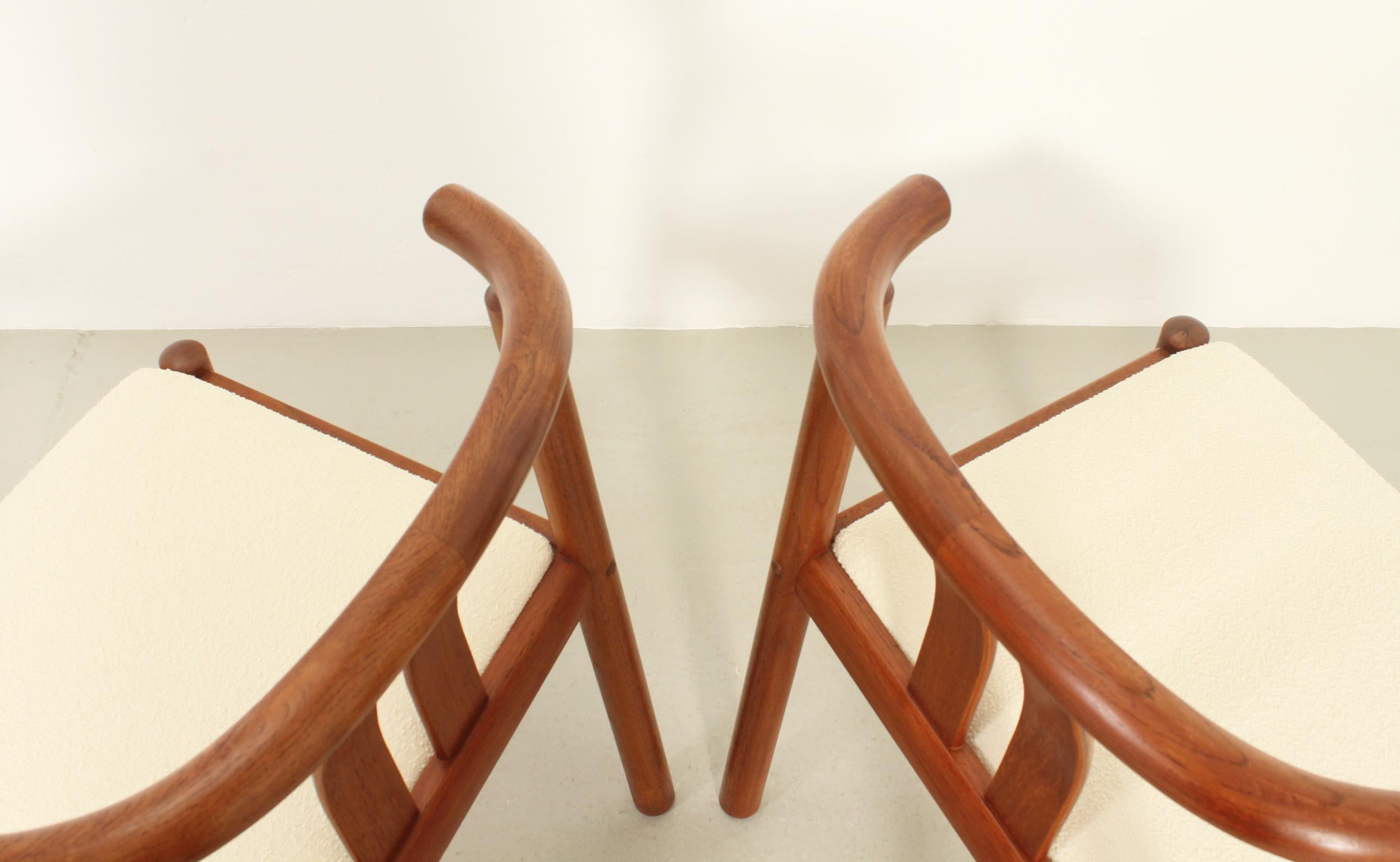 Set di sei sedie da pranzo in teak di Hans J. Frydendal, Danimarca, anni '70 in vendita 5