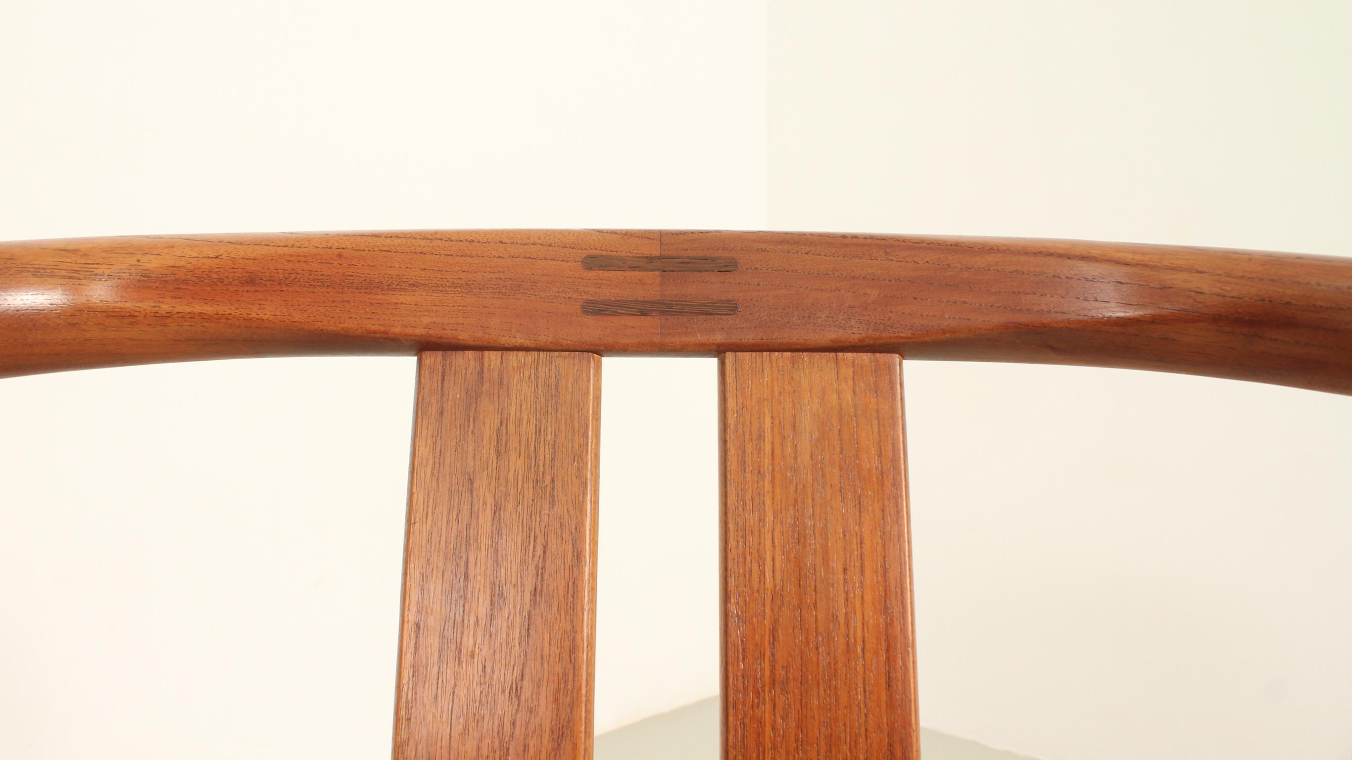 Set di sei sedie da pranzo in teak di Hans J. Frydendal, Danimarca, anni '70 in vendita 6