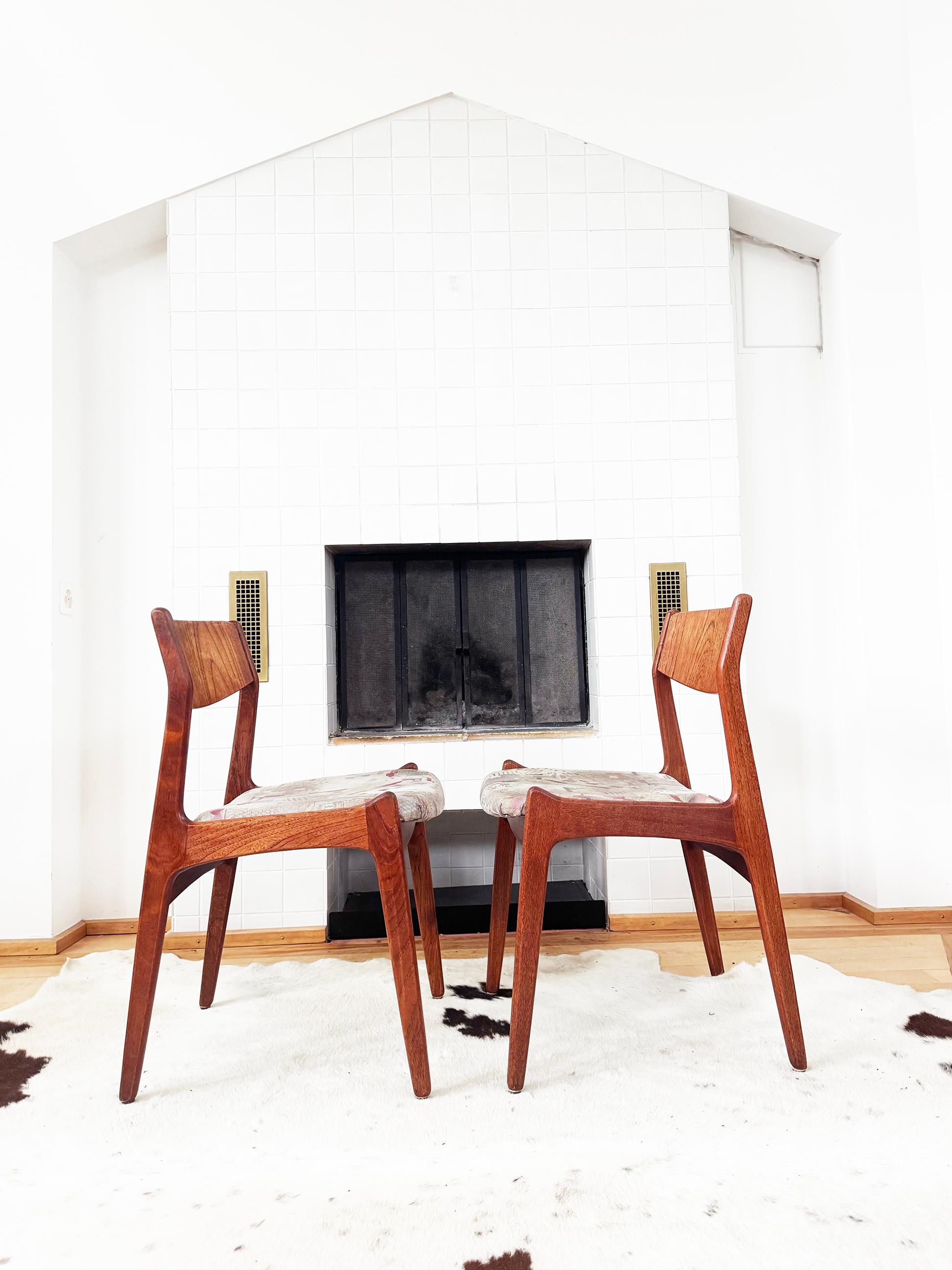 Teak Set di sei RARE sedie da pranzo in teak di Henning Kjaernaulf per Sorø Stolefabrik in vendita