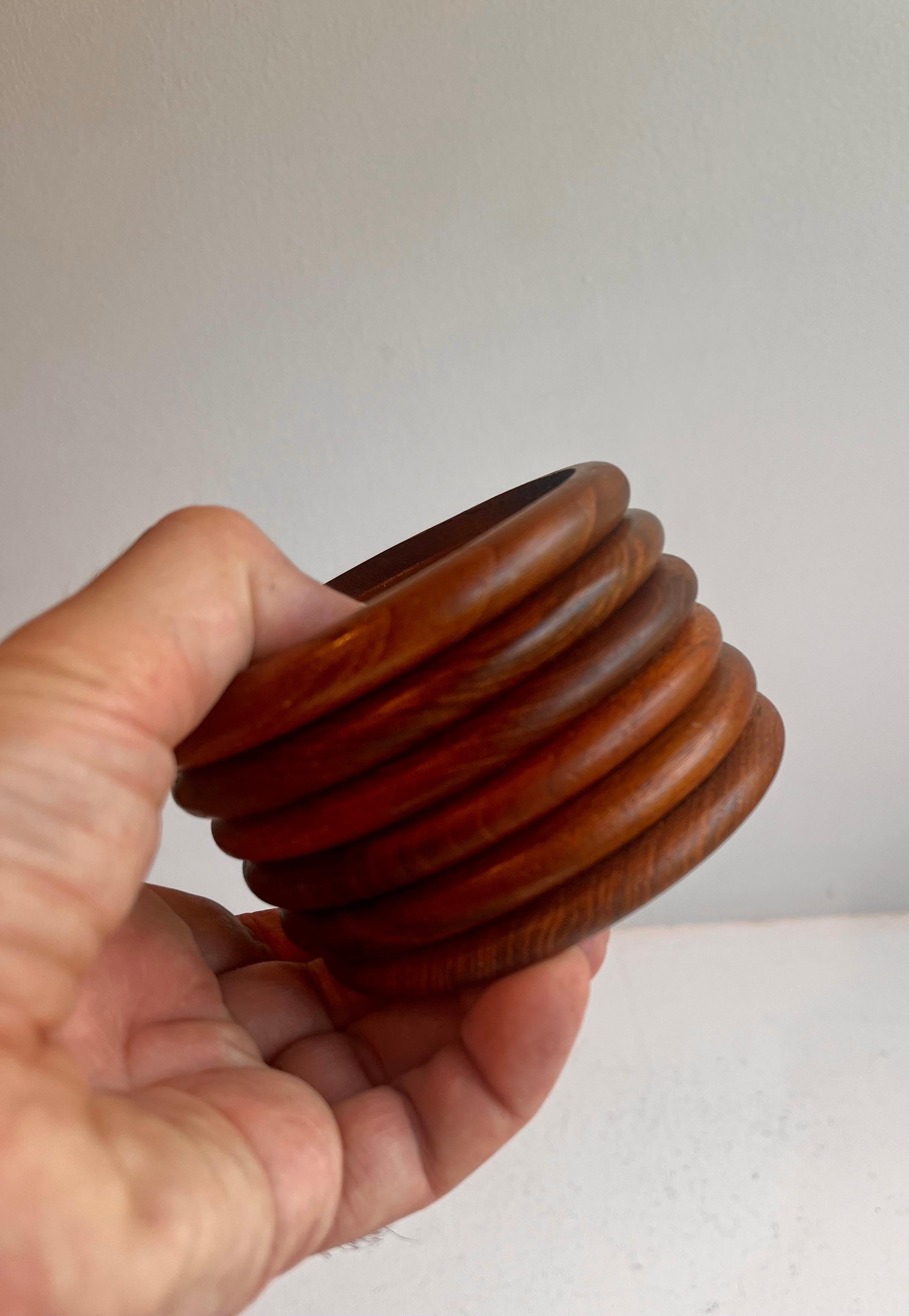 Set di sei sottobicchieri in teak, anni '60 in vendita 6