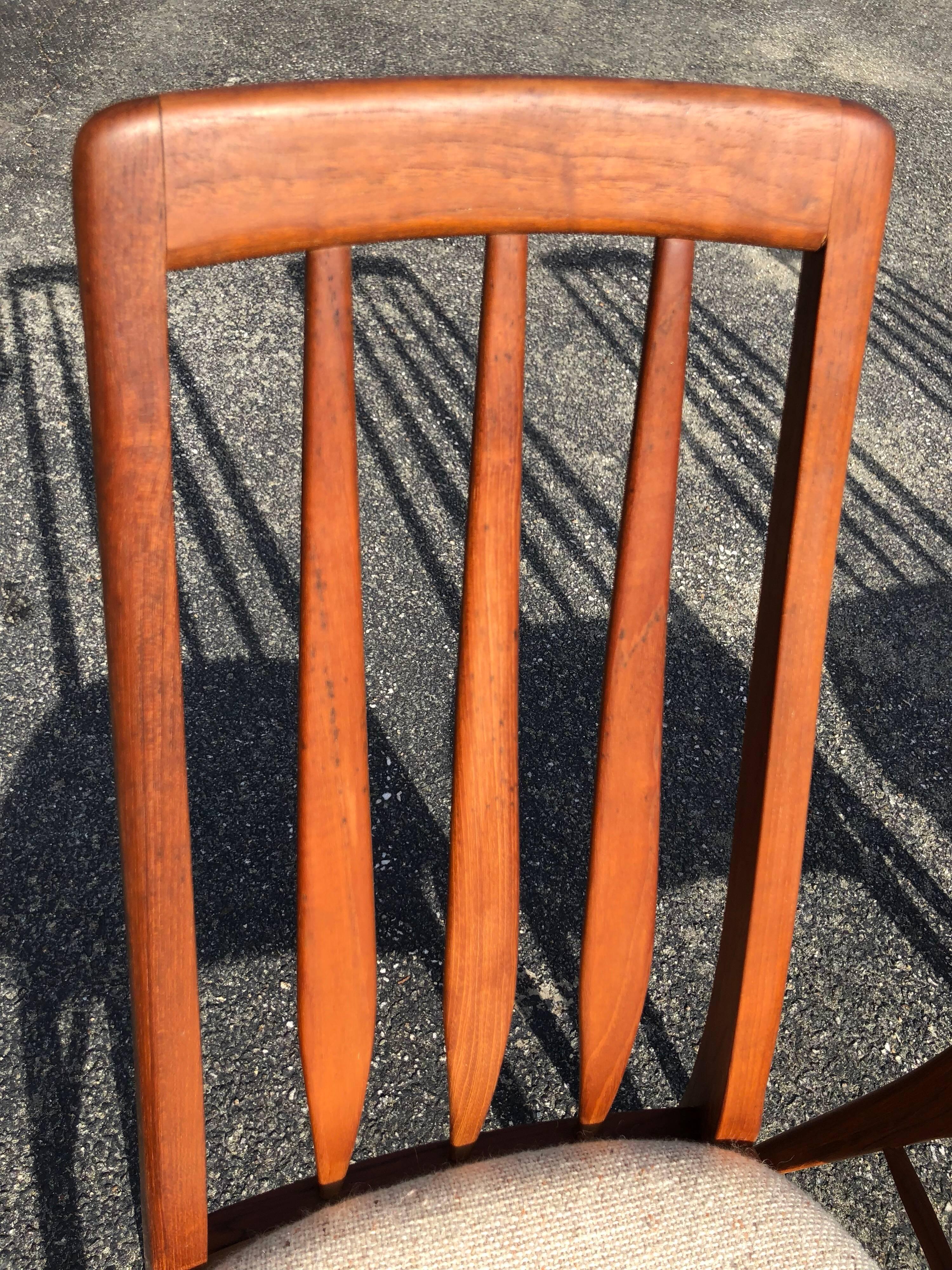 Mid-20th Century Set of Six Teak “Eva” Chair by Niels Koefoed for Hornslet Mobelfabrik in Teak