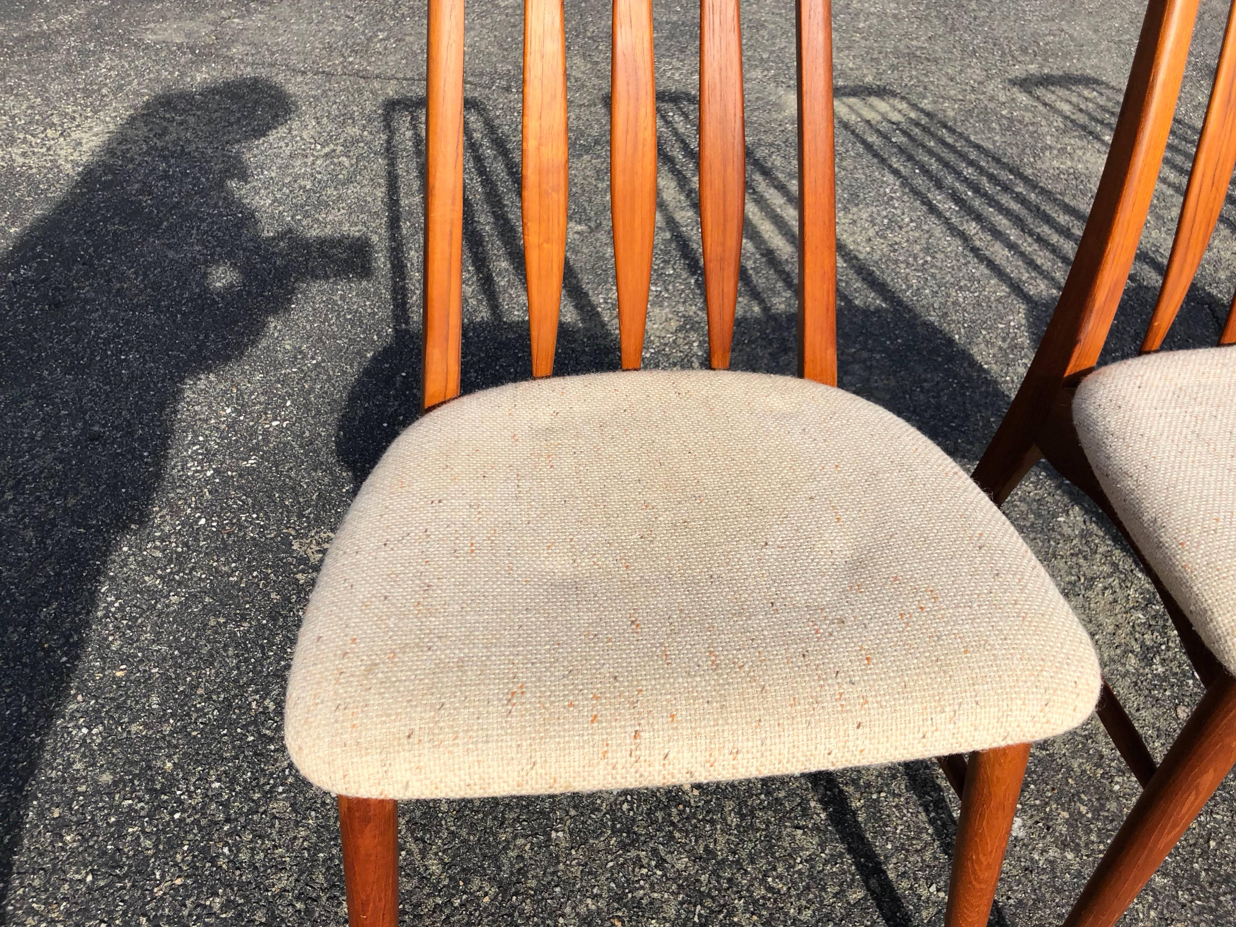 Set of Six Teak “Eva” Chair by Niels Koefoed for Hornslet Mobelfabrik in Teak 2