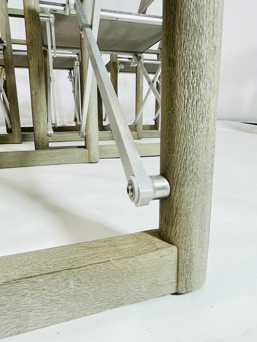 Set di sei sedie pieghevoli in teak di The Condos Brothers per Restoration Hardware in vendita 5