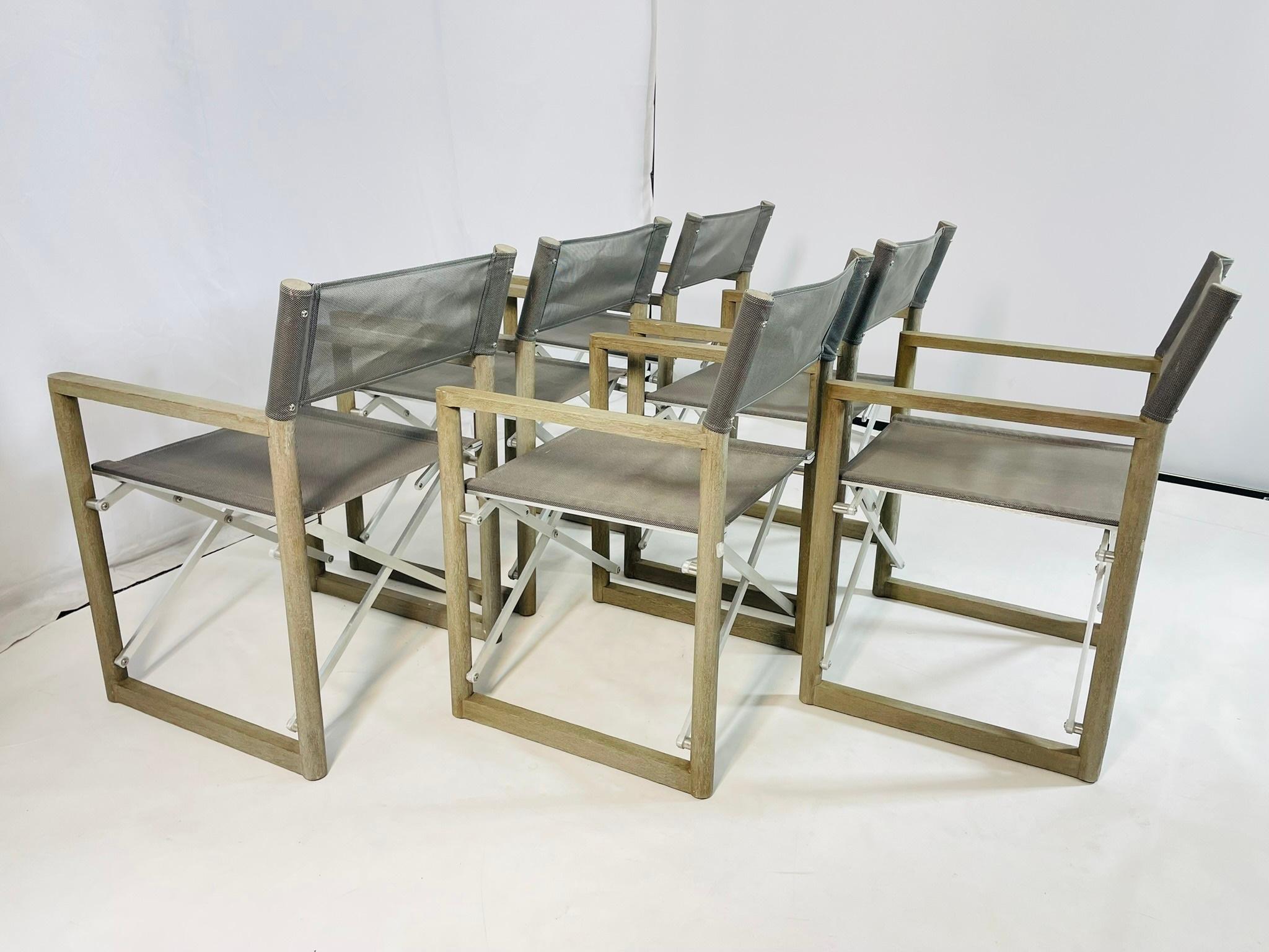 Set di sei sedie pieghevoli in teak di The Condos Brothers per Restoration Hardware In condizioni buone in vendita a Los Angeles, CA