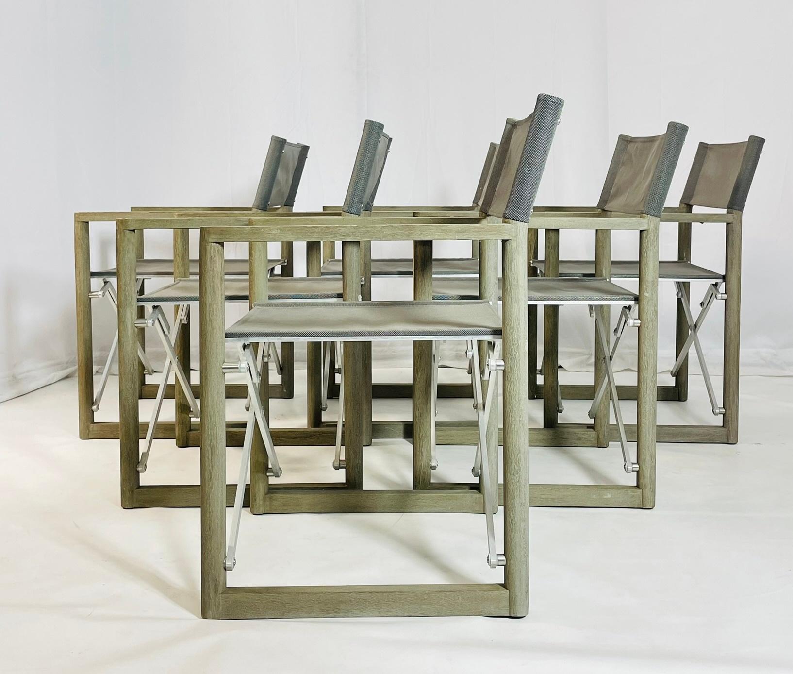 Alluminio Set di sei sedie pieghevoli in teak di The Condos Brothers per Restoration Hardware in vendita