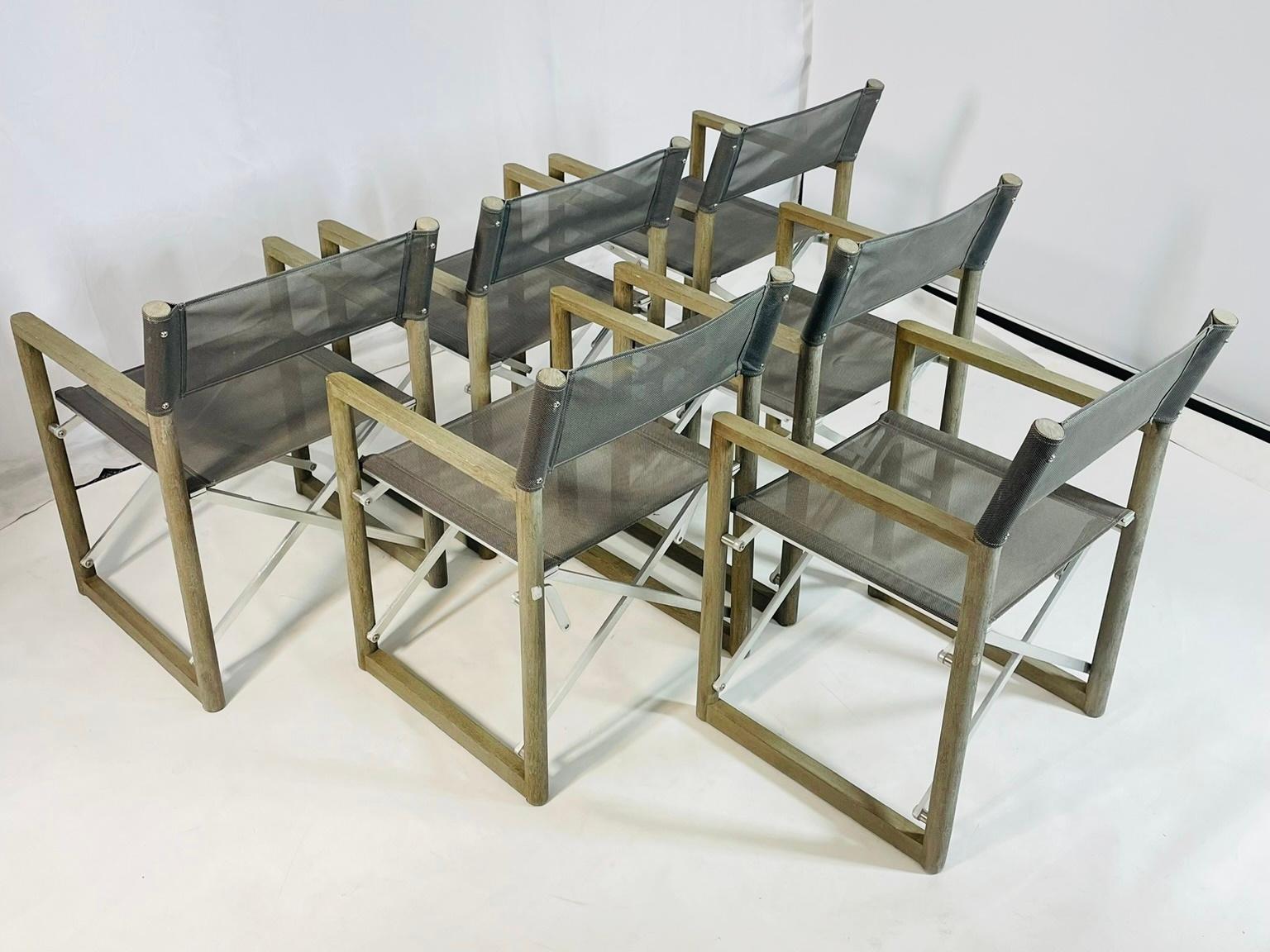 Set di sei sedie pieghevoli in teak di The Condos Brothers per Restoration Hardware in vendita 2