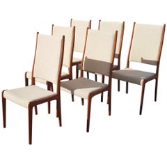 Set of Six Teak Highback Dining Chairs by J. Andersen, 1960, Denmark