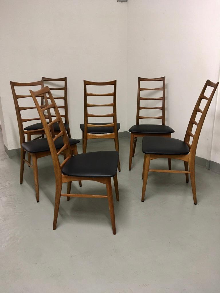 Set of Six Teak Ladder Dining Chair by Niels Koefoed, Denmark, circa 1960 For Sale 4