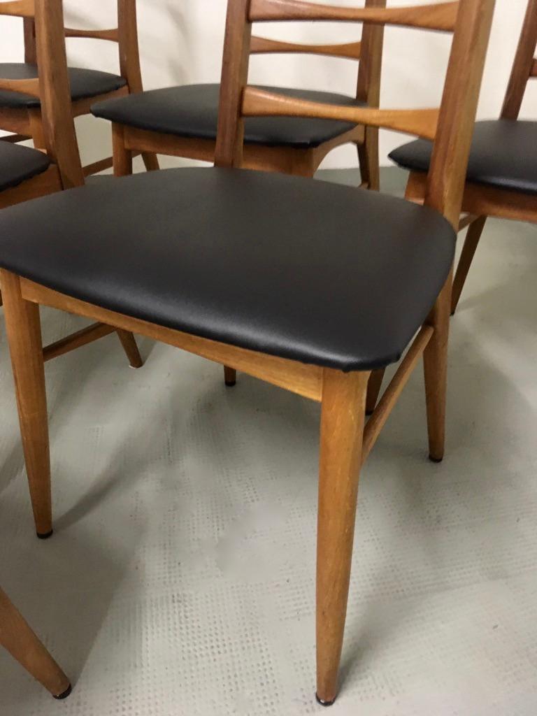 Mid-20th Century Set of Six Teak Ladder Dining Chair by Niels Koefoed, Denmark, circa 1960 For Sale