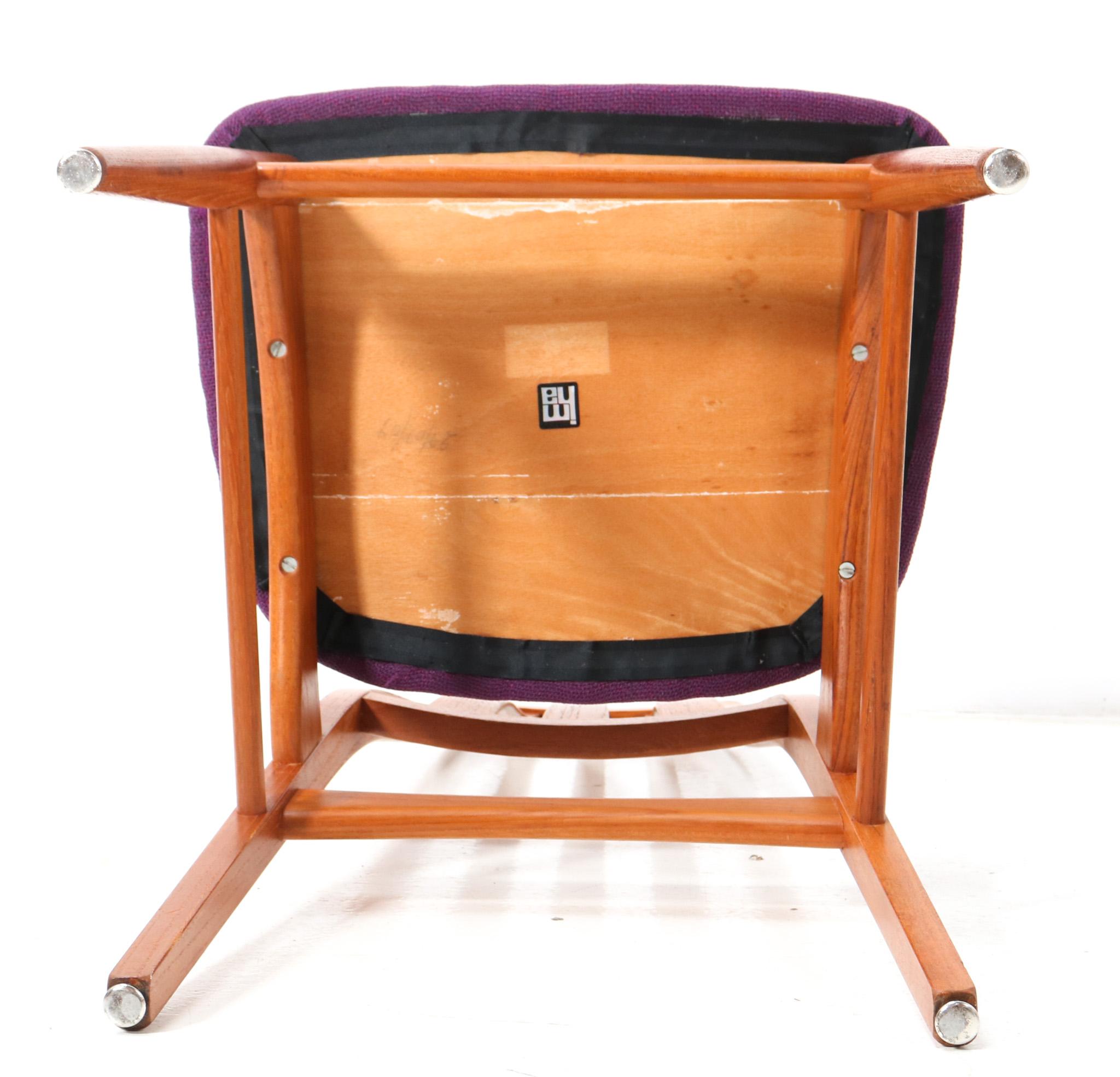 Set of Six Teak Mid-Century Modern Dining Room Chairs, 1960s For Sale 6