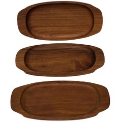 Set of Six Teak Trays by Illums Bolighus of Denmark