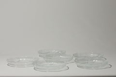 Set of Six Textured Glass Serving Plates, Eastern Europe, 1970s