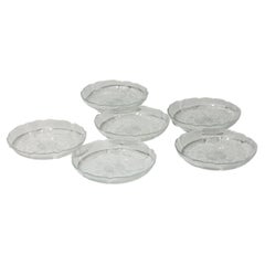 Set of Six Textured Glass Serving Plates, Eastern Europe, 1970s