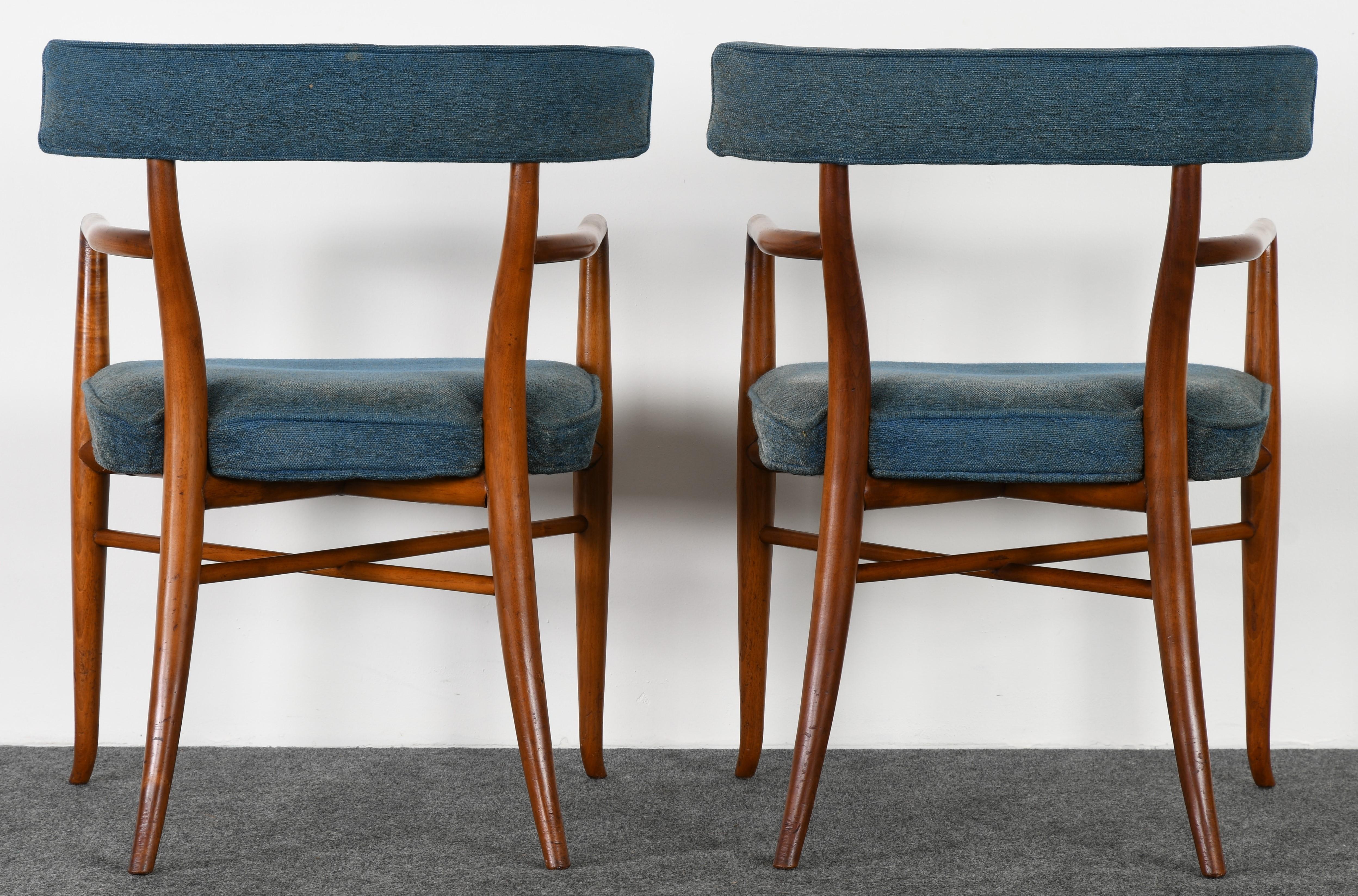 Set of Six T.H. Robsjohn-Gibbings Klismos Dining Chairs, 1950s 4